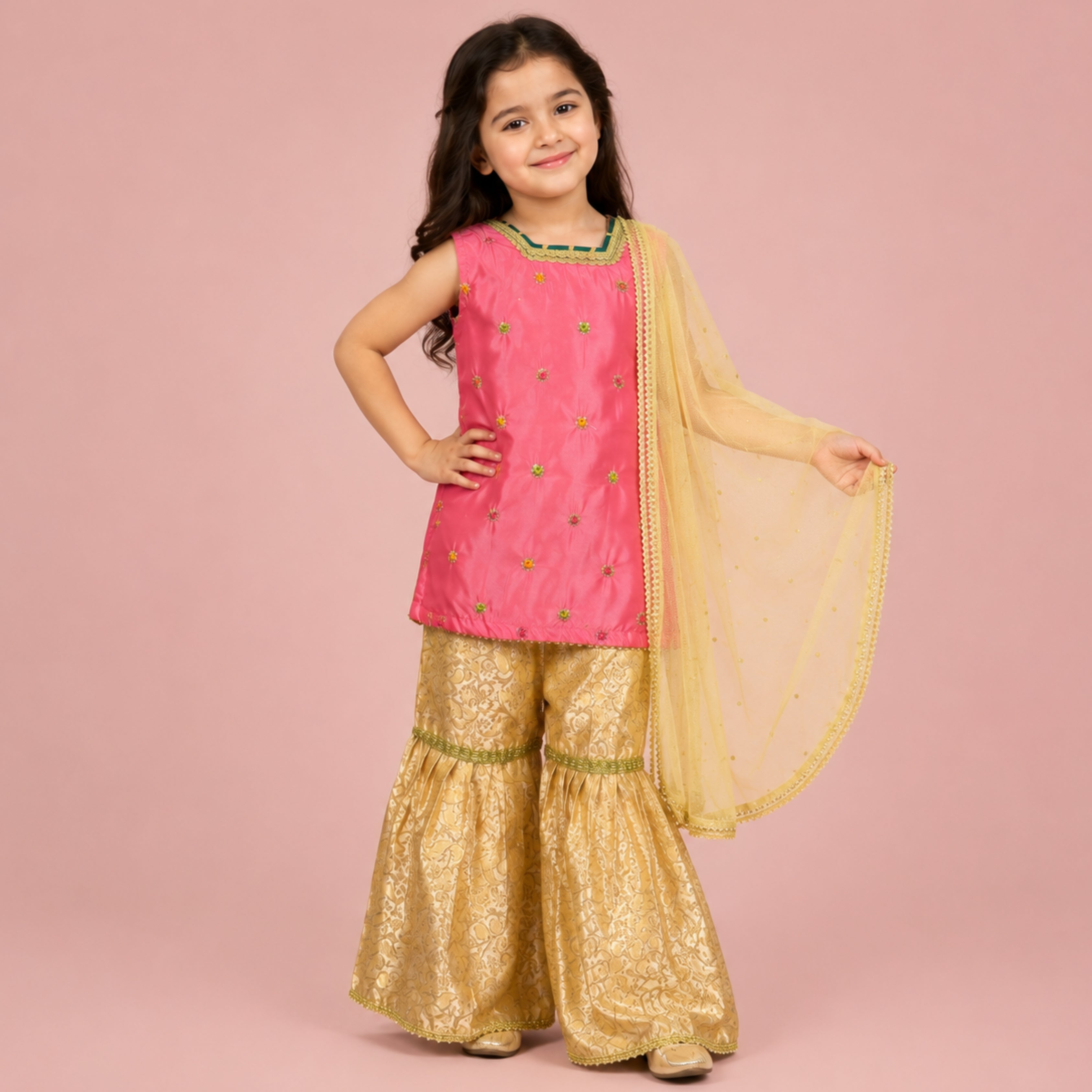 SHISHA SILK & JAMAWAR GHARARA SET