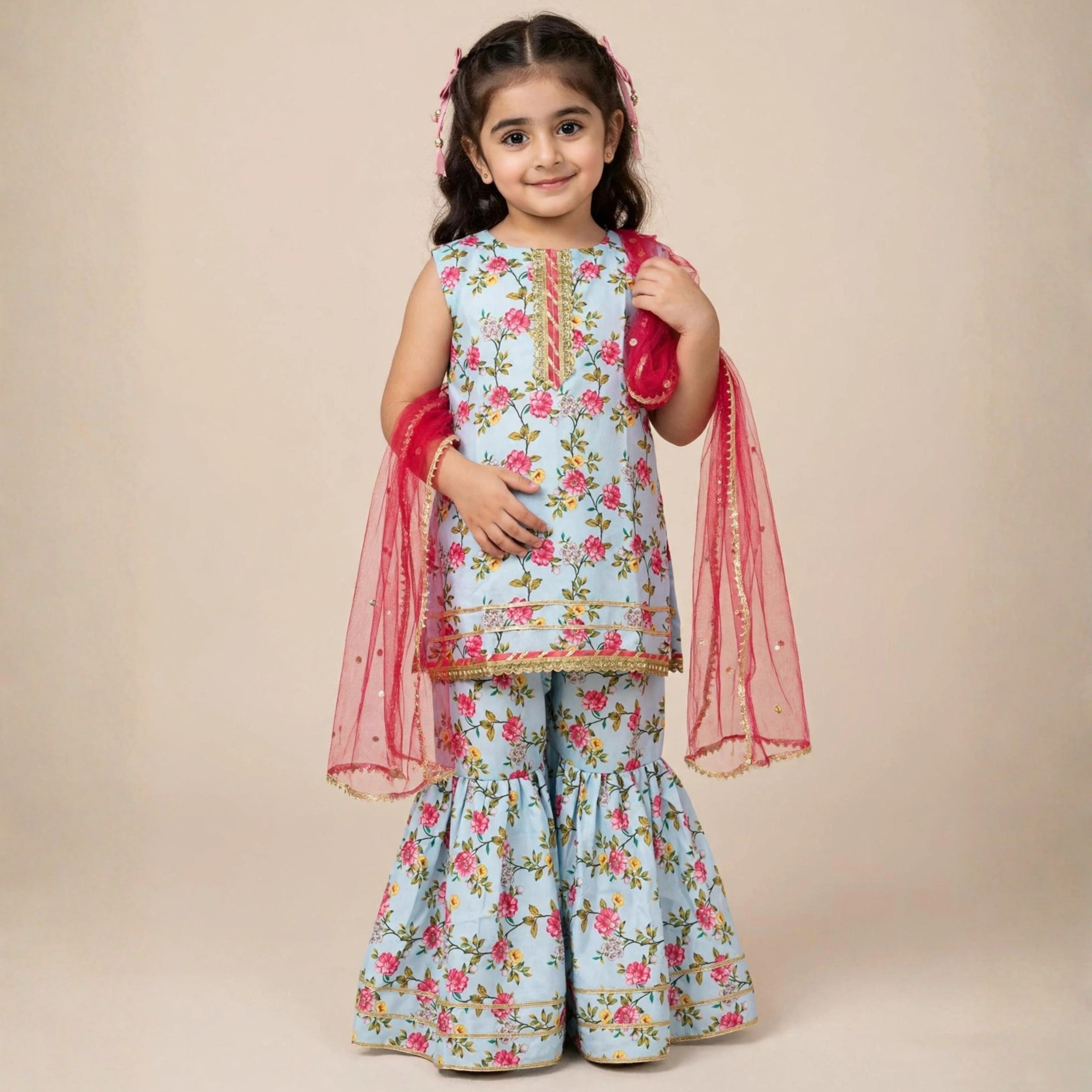 Swiss Lawn Gharara Set