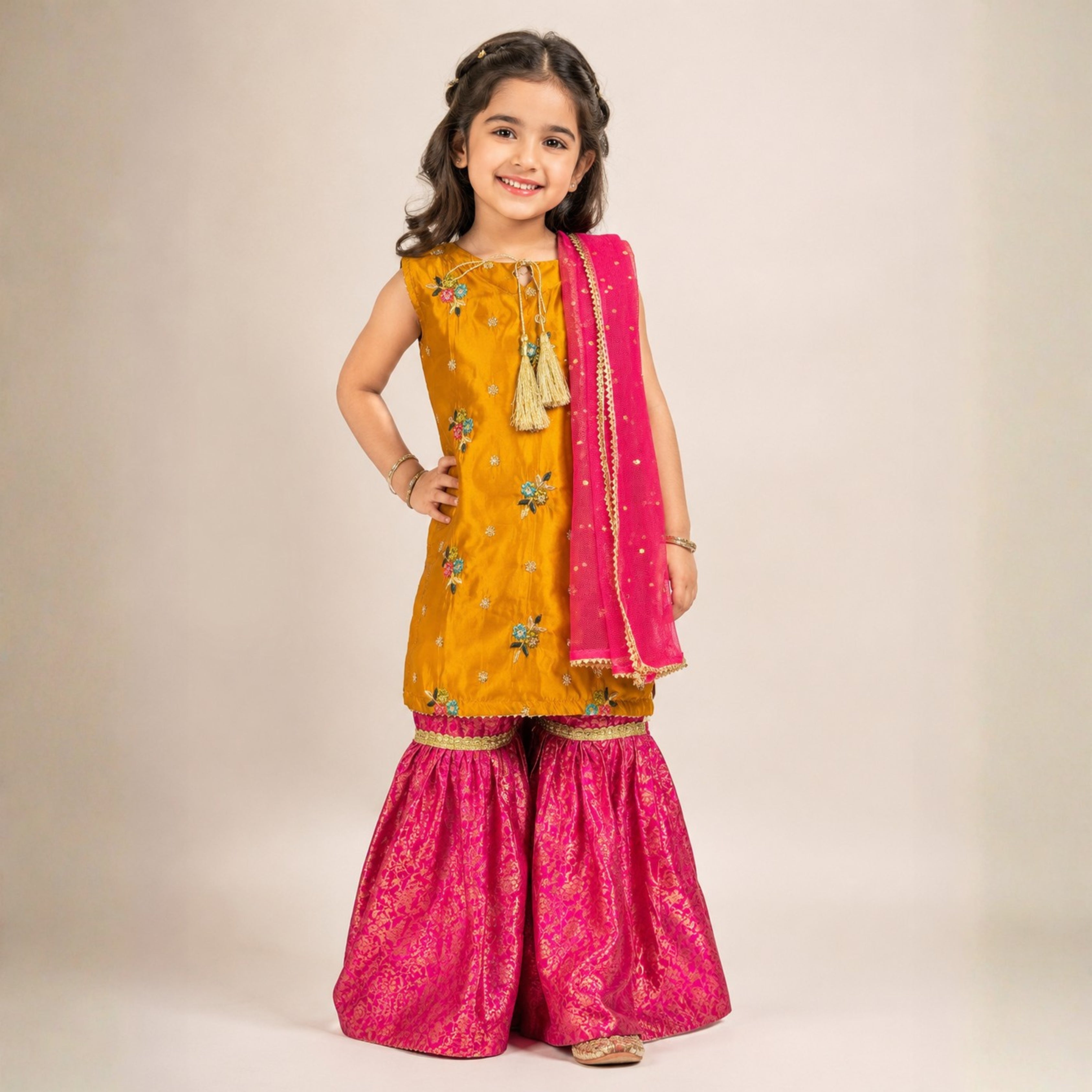 SHISHA SILK & JAMAWAR GHARARA SET