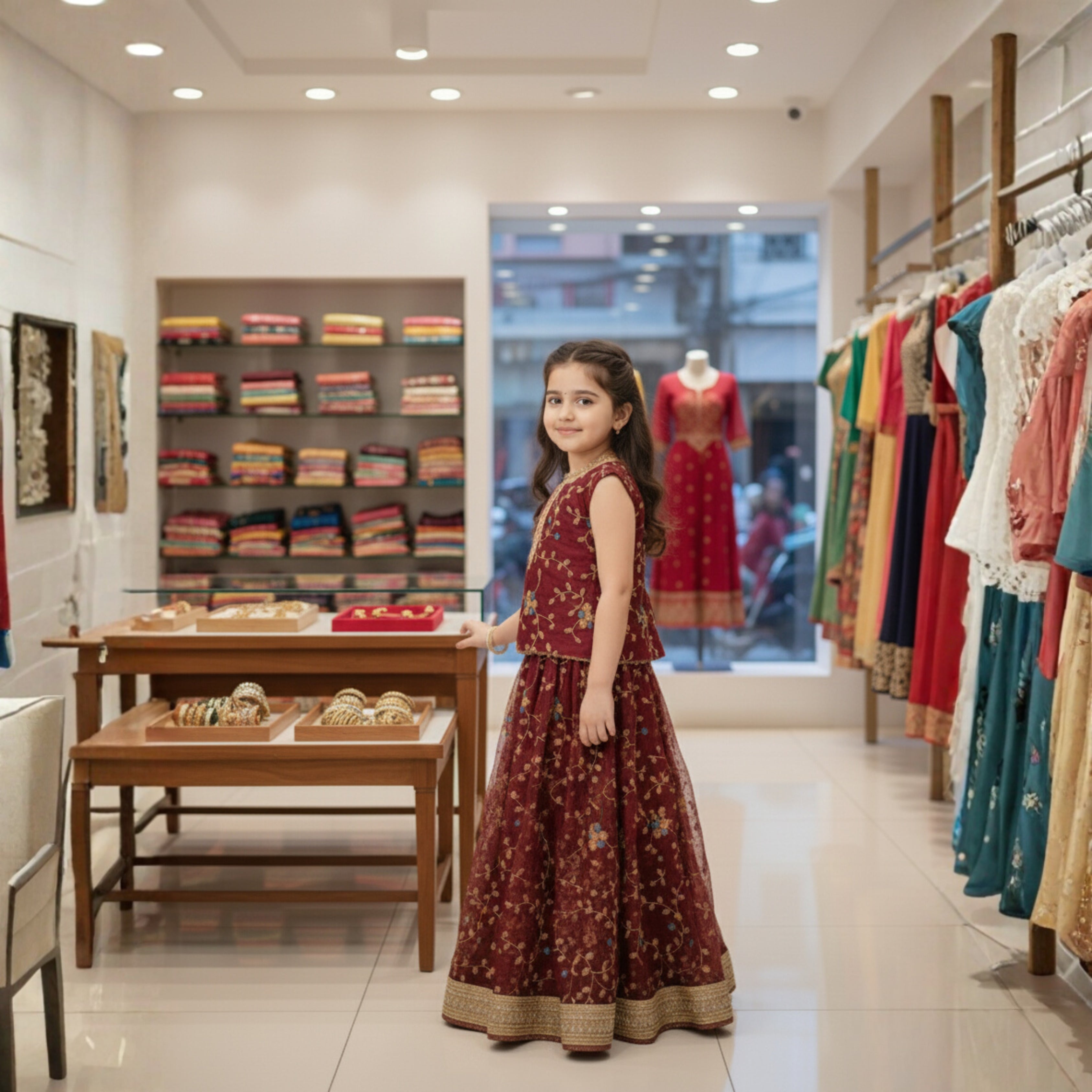 Floral Embroidered Organza Lehenga Set