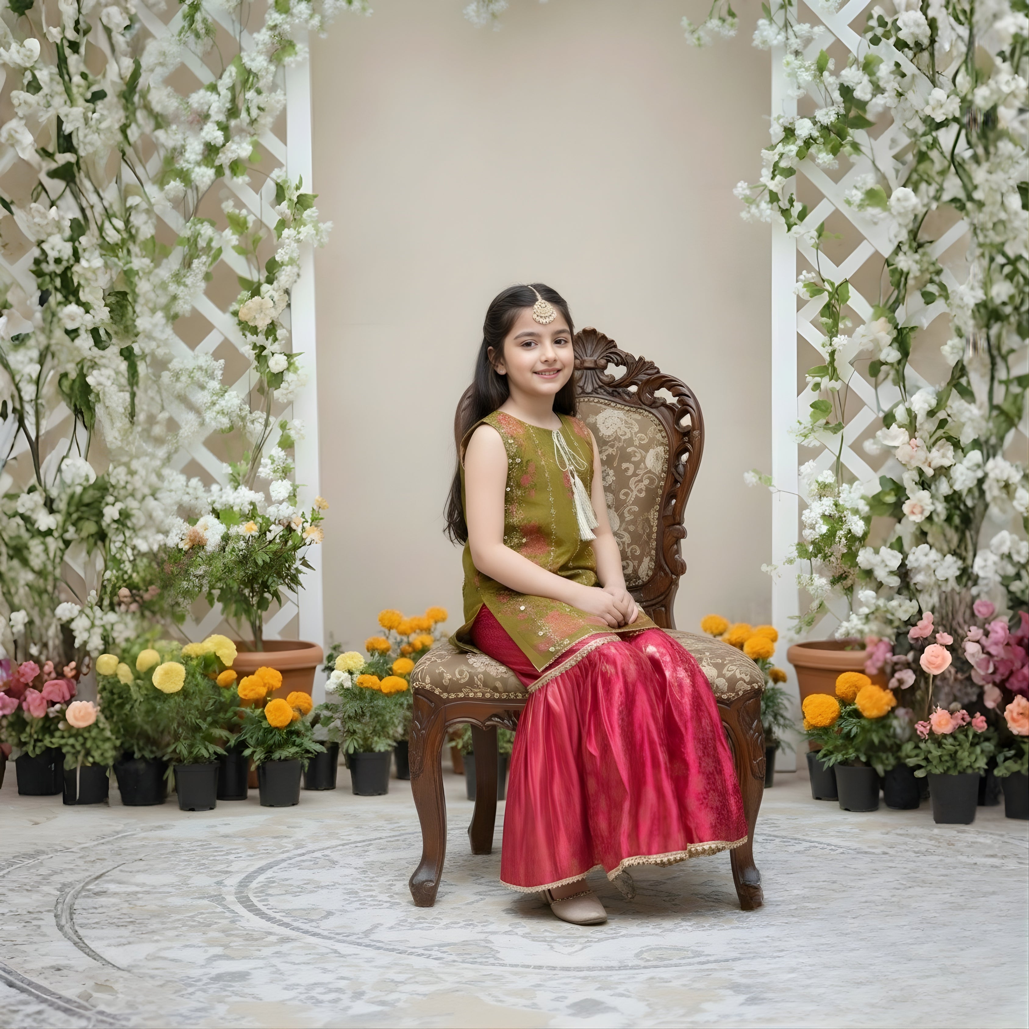 GHARARA SET ORGANZA AND JAMAWAR FABRIC