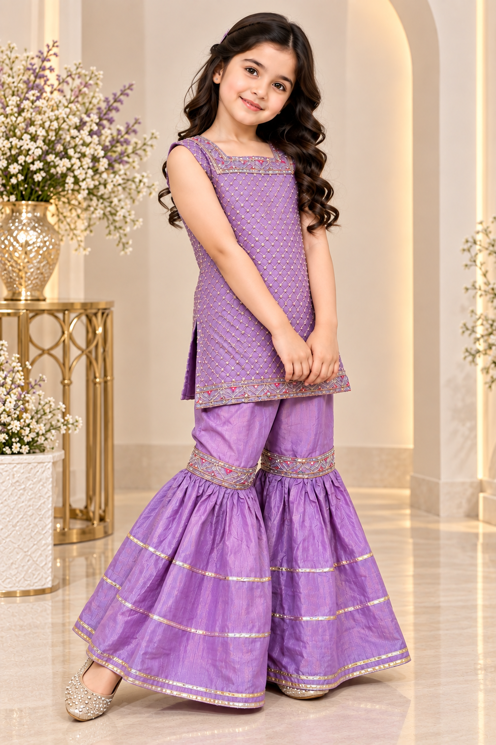 RAW SILK GHARARA SET