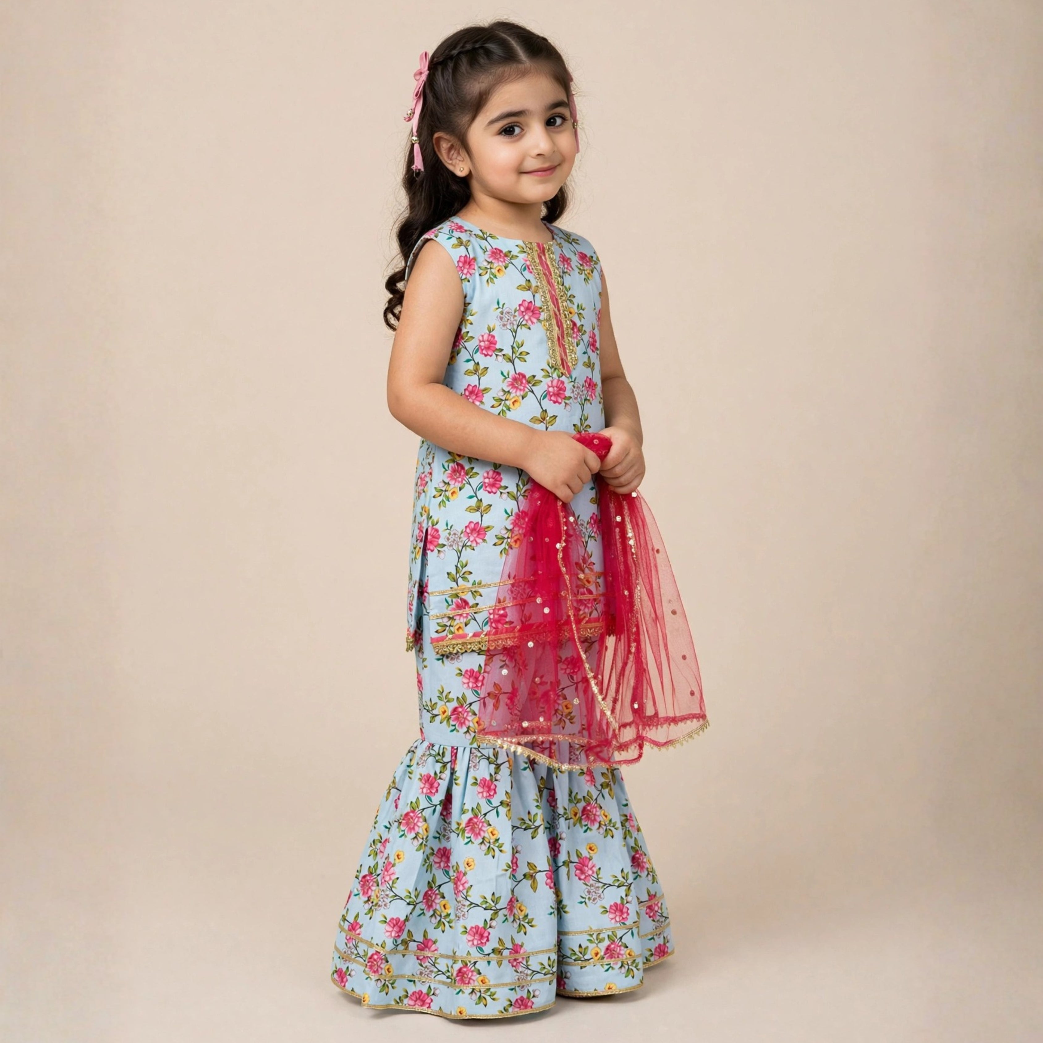 Swiss Lawn Gharara Set