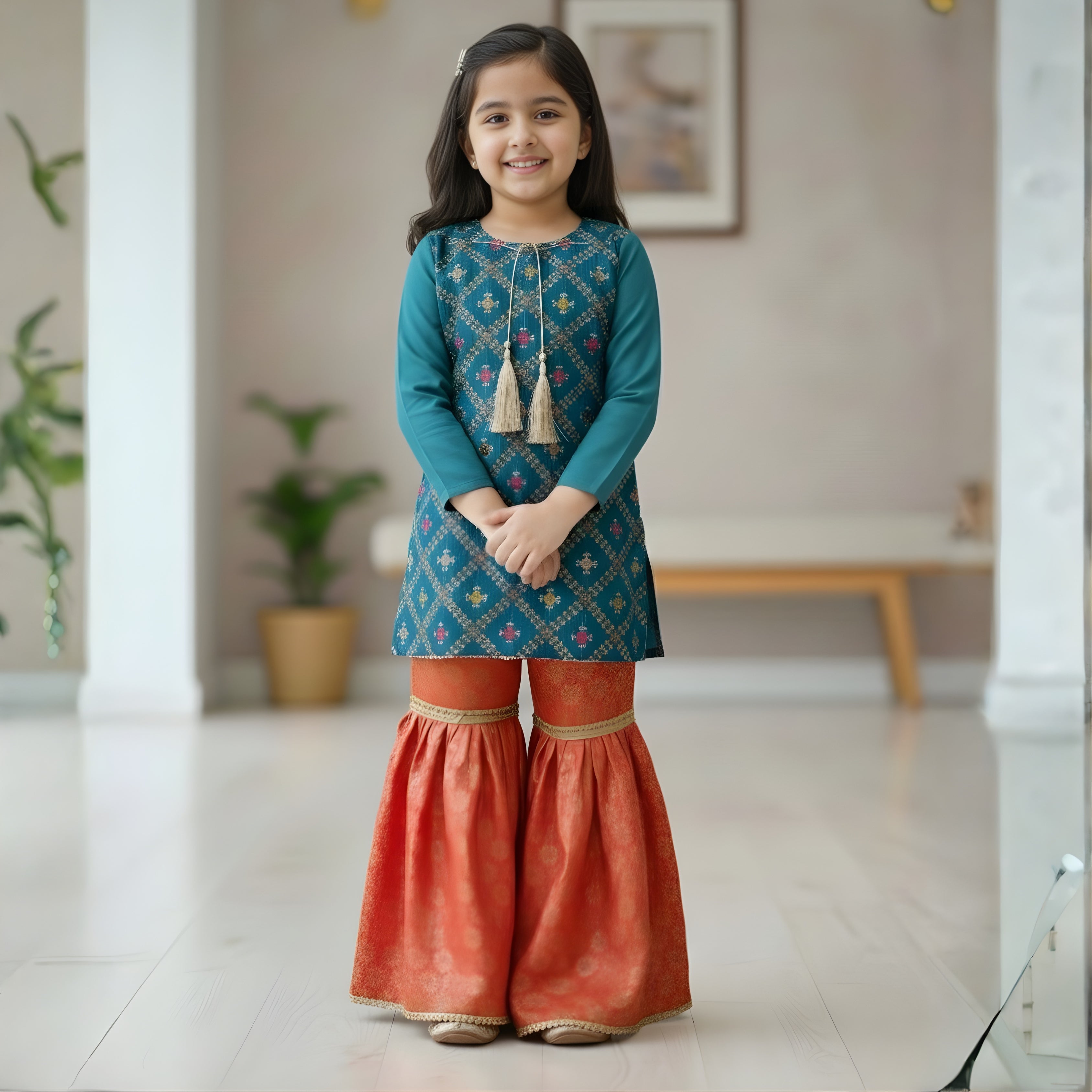 MULTI EMBROIDERY GHARARA SET