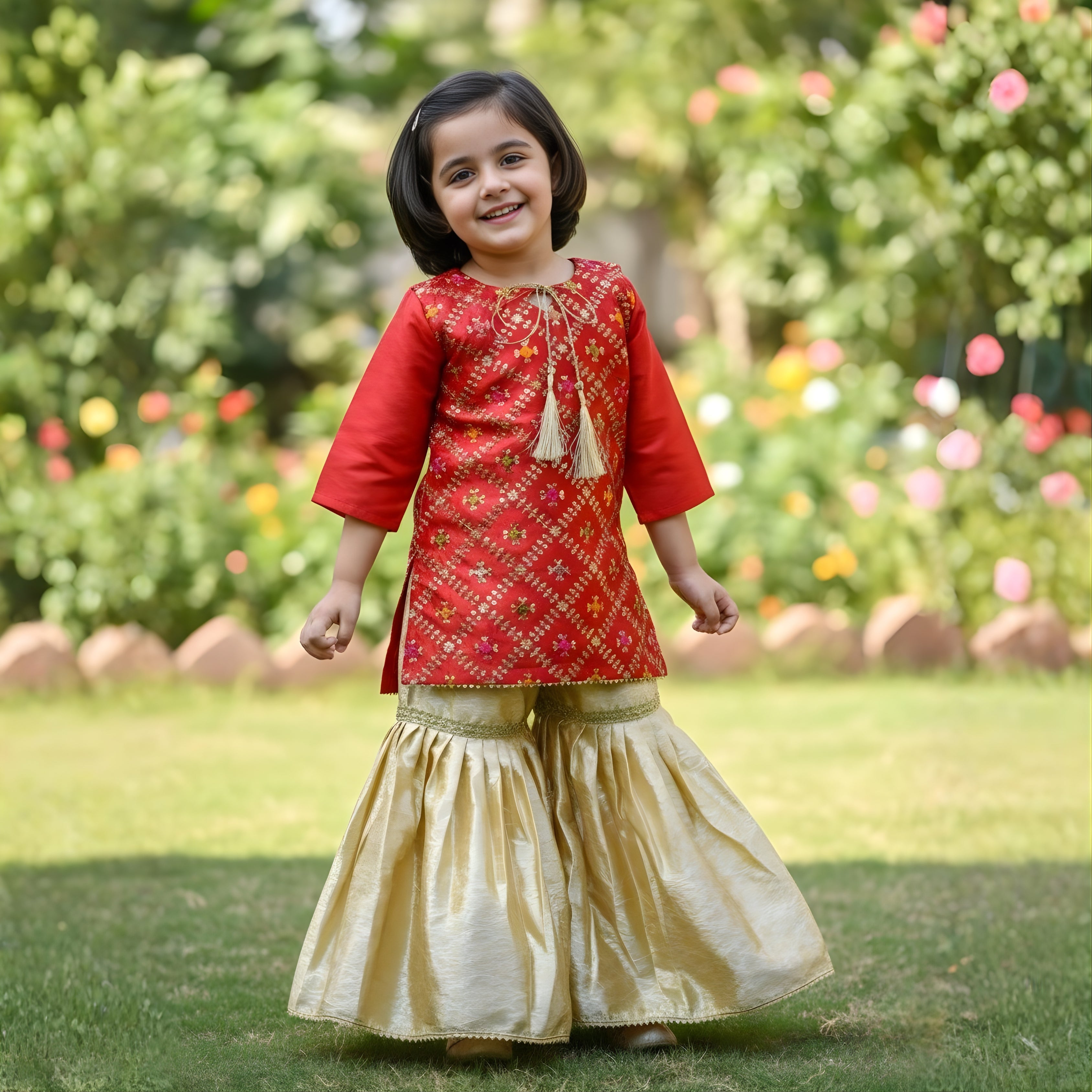 MULTI EMBROIDERY GHARARA SET