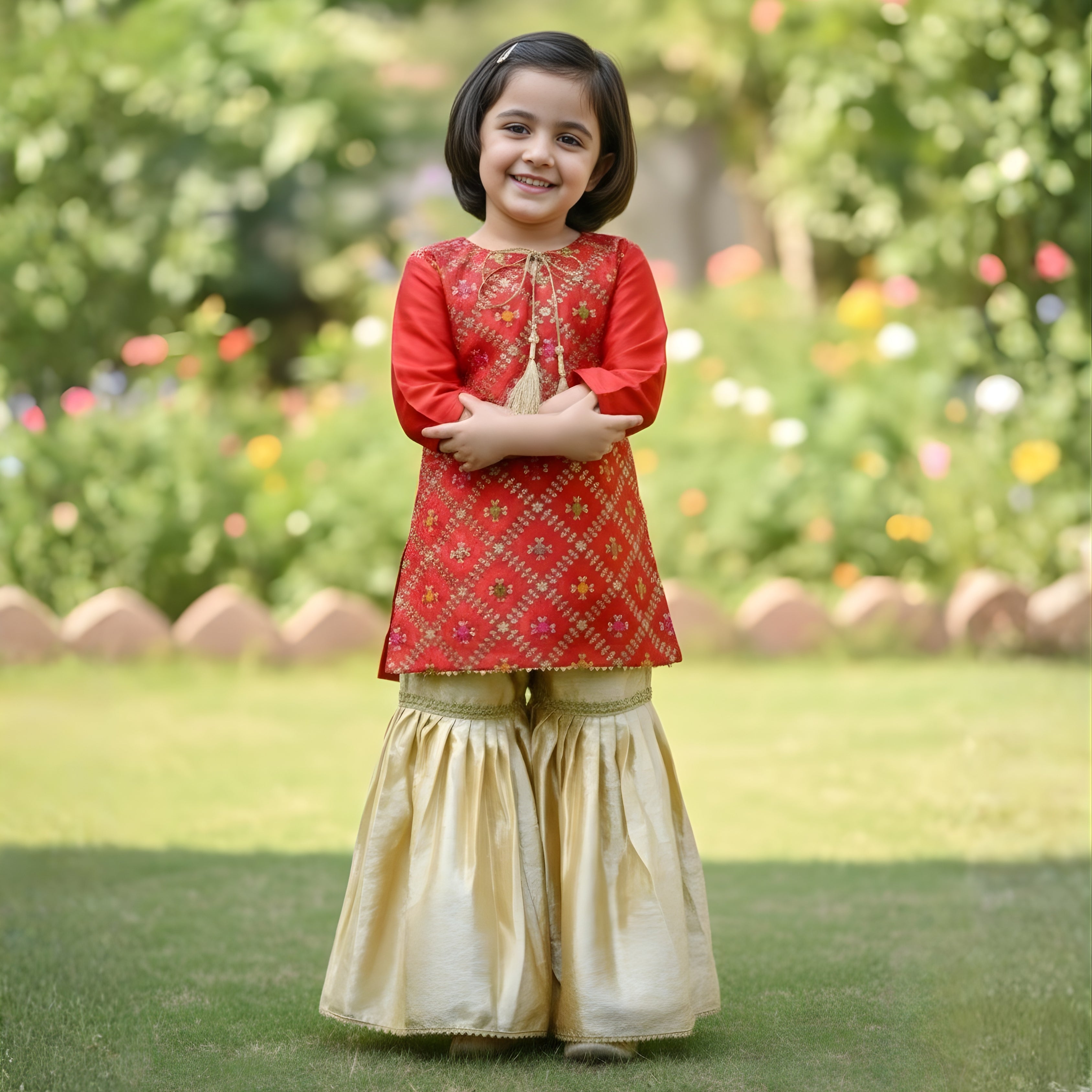 MULTI EMBROIDERY GHARARA SET