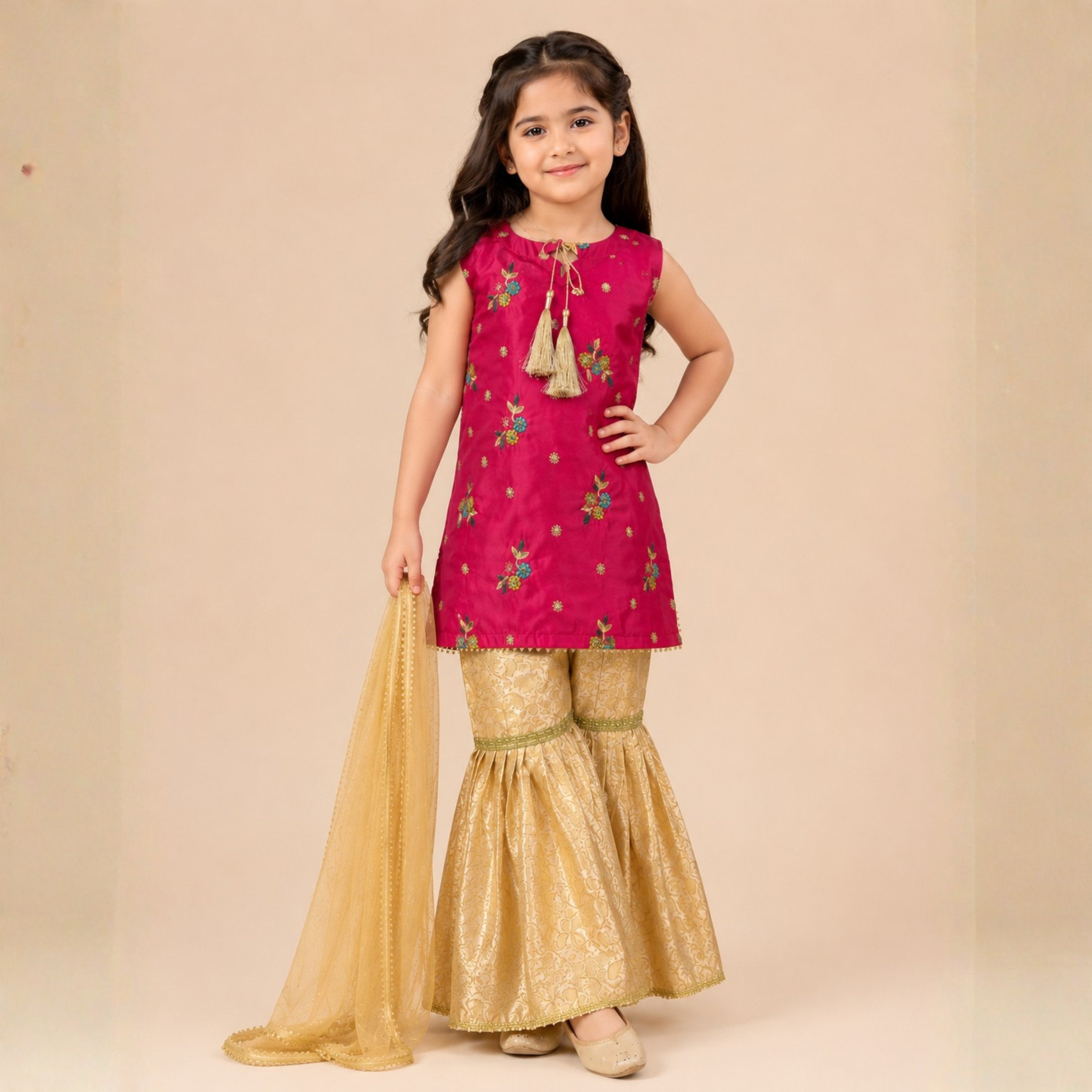 SHISHA SILK & JAMAWAR GHARARA SET