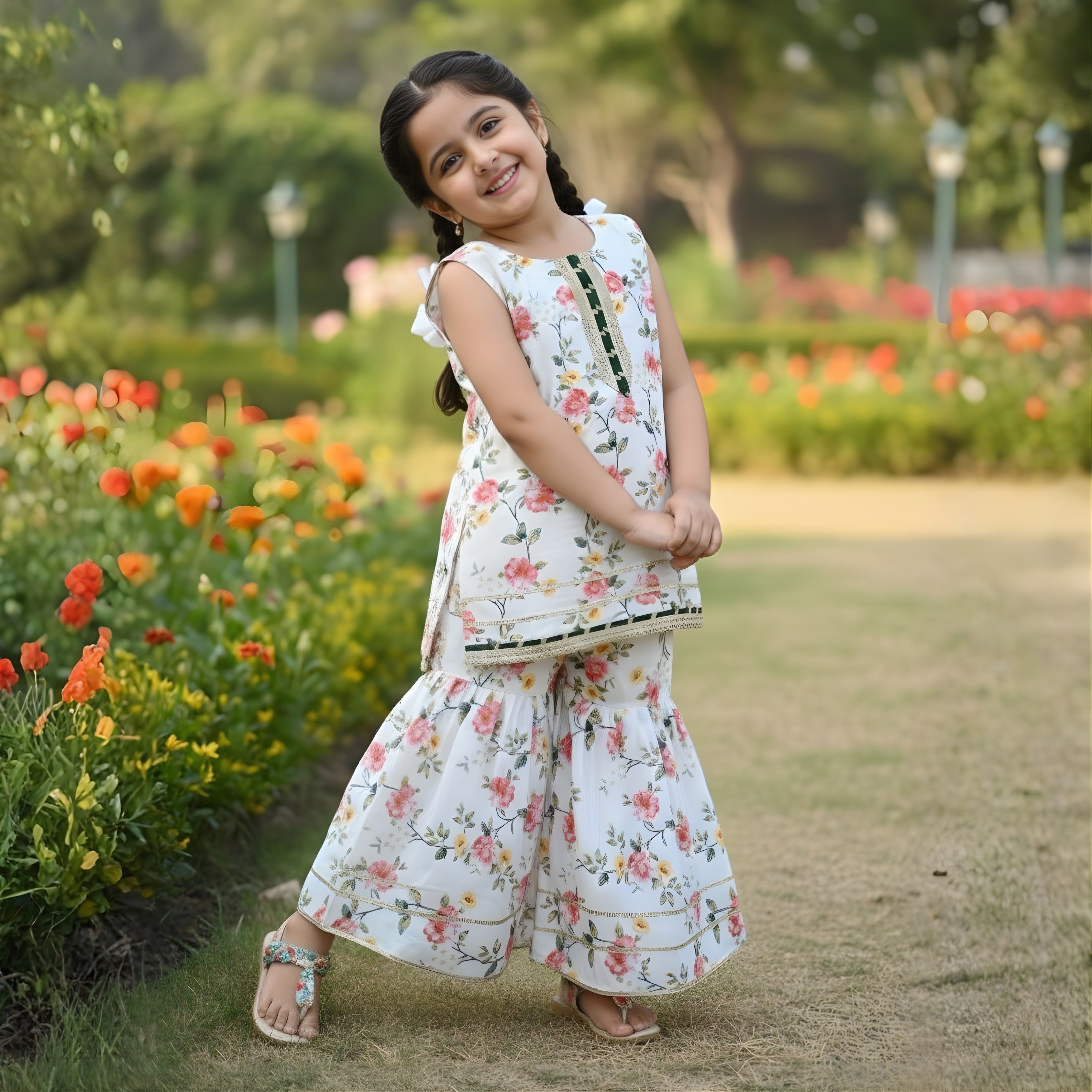 Swiss Lawn Gharara Set