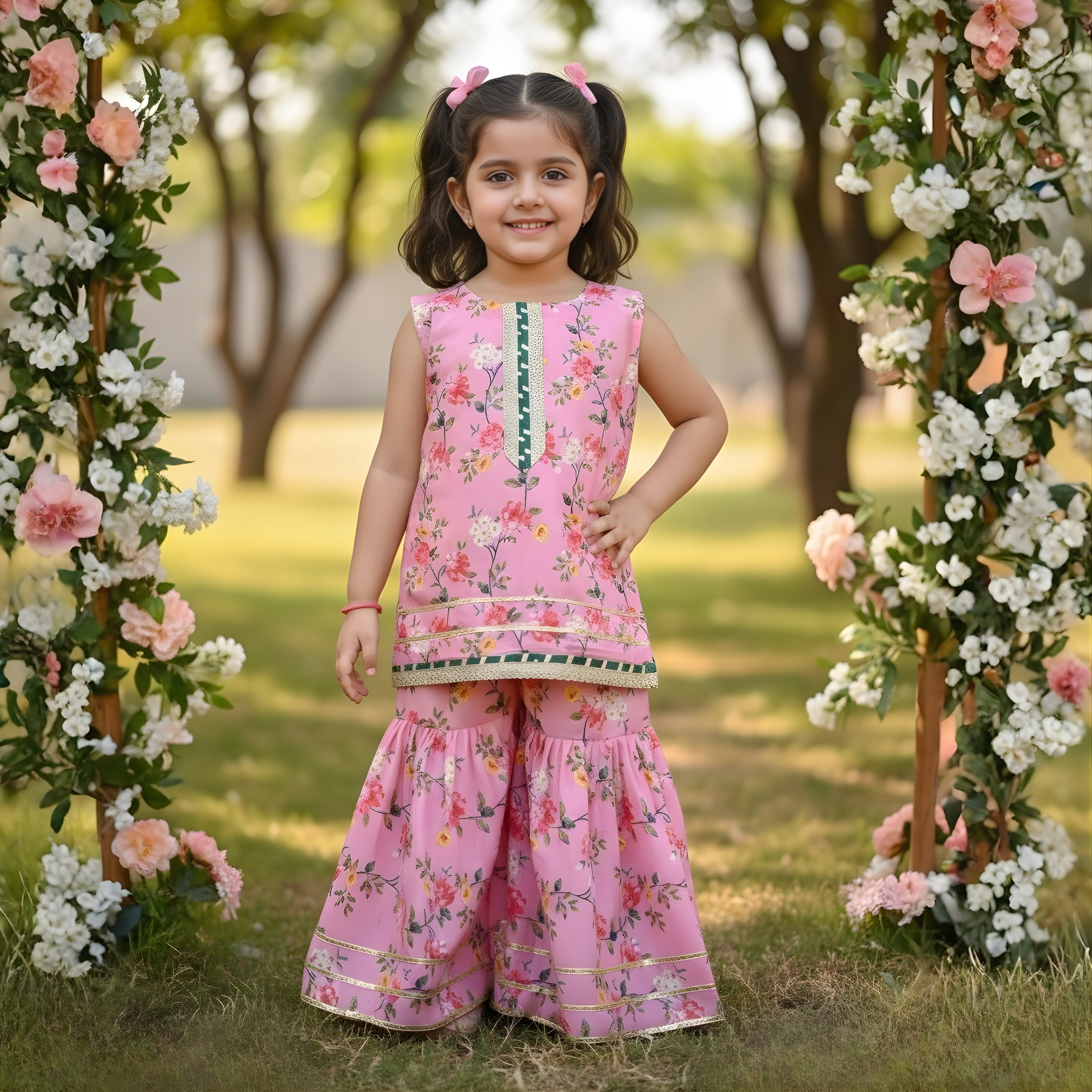 Swiss Lawn Gharara Set,