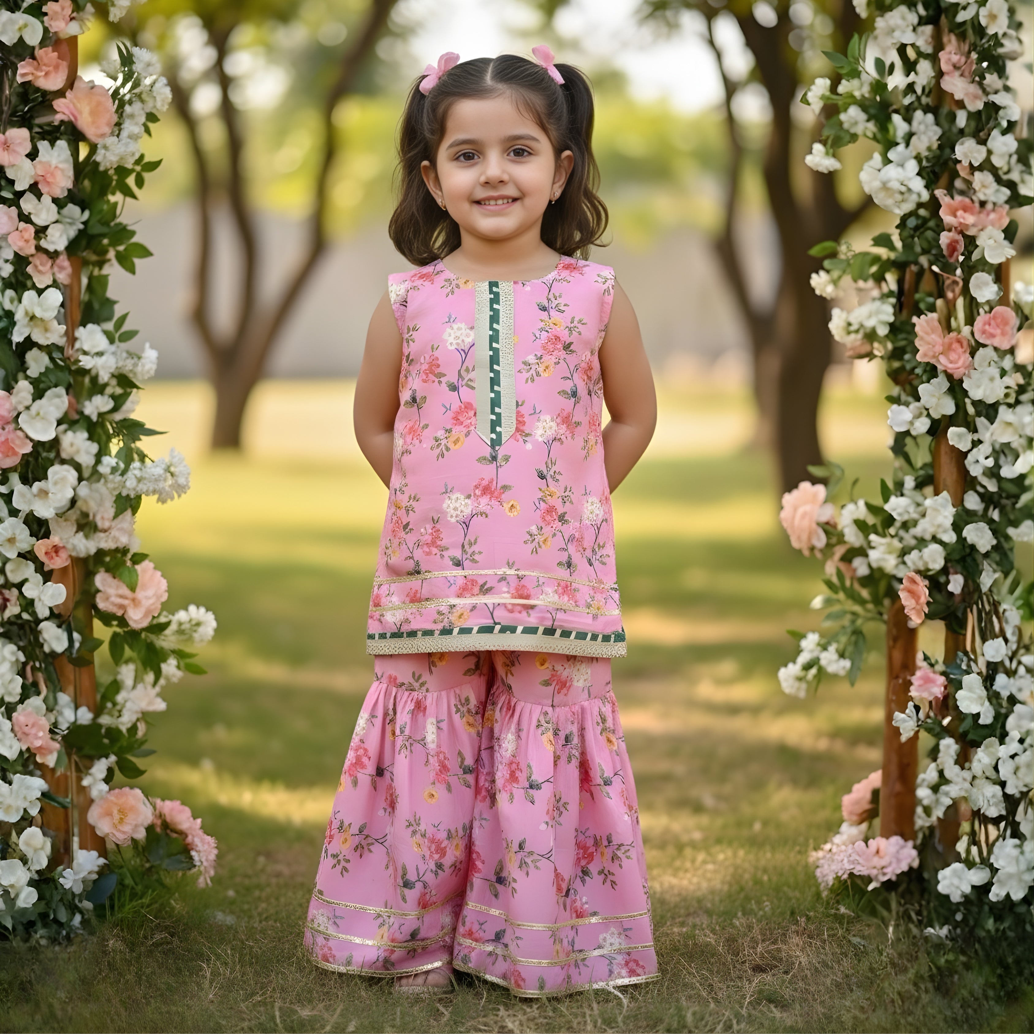 Swiss Lawn Gharara Set,