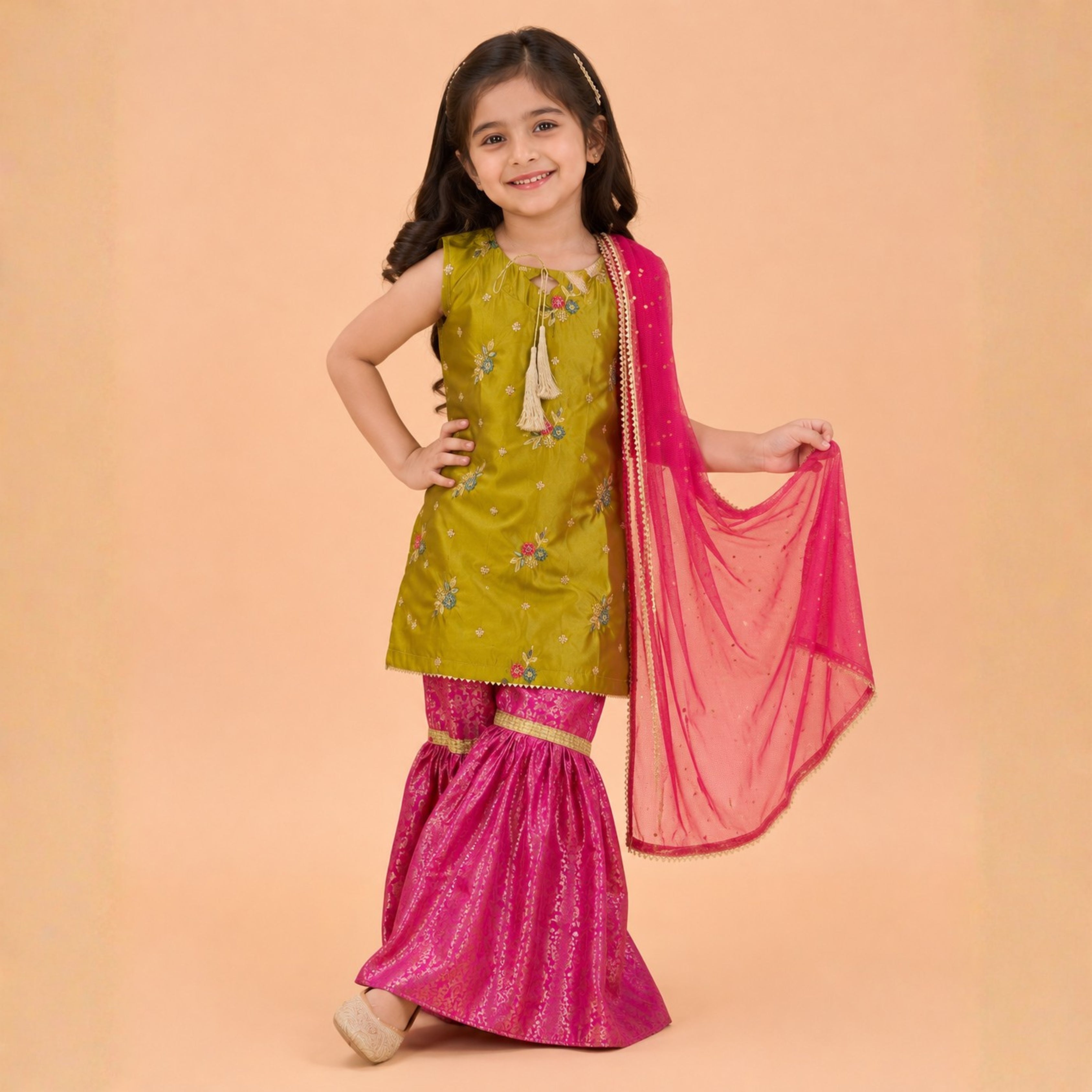 SHISHA SILK & JAMAWAR GHARARA SET