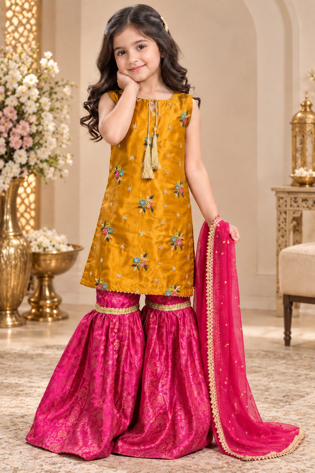 SHISHA SILK & JAMAWAR GHARARA SET