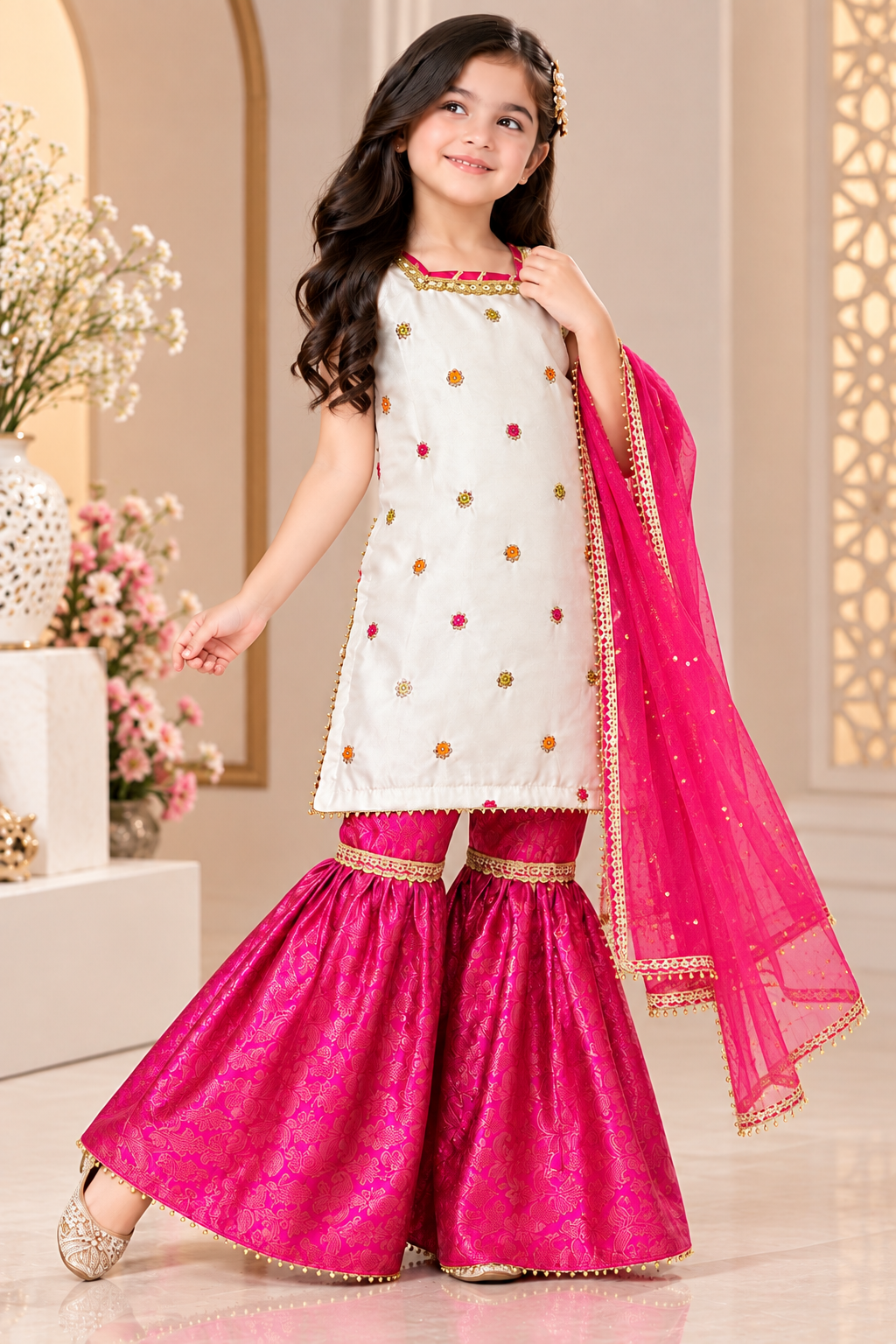 SHISHA SILK & JAMAWAR GHARARA SET