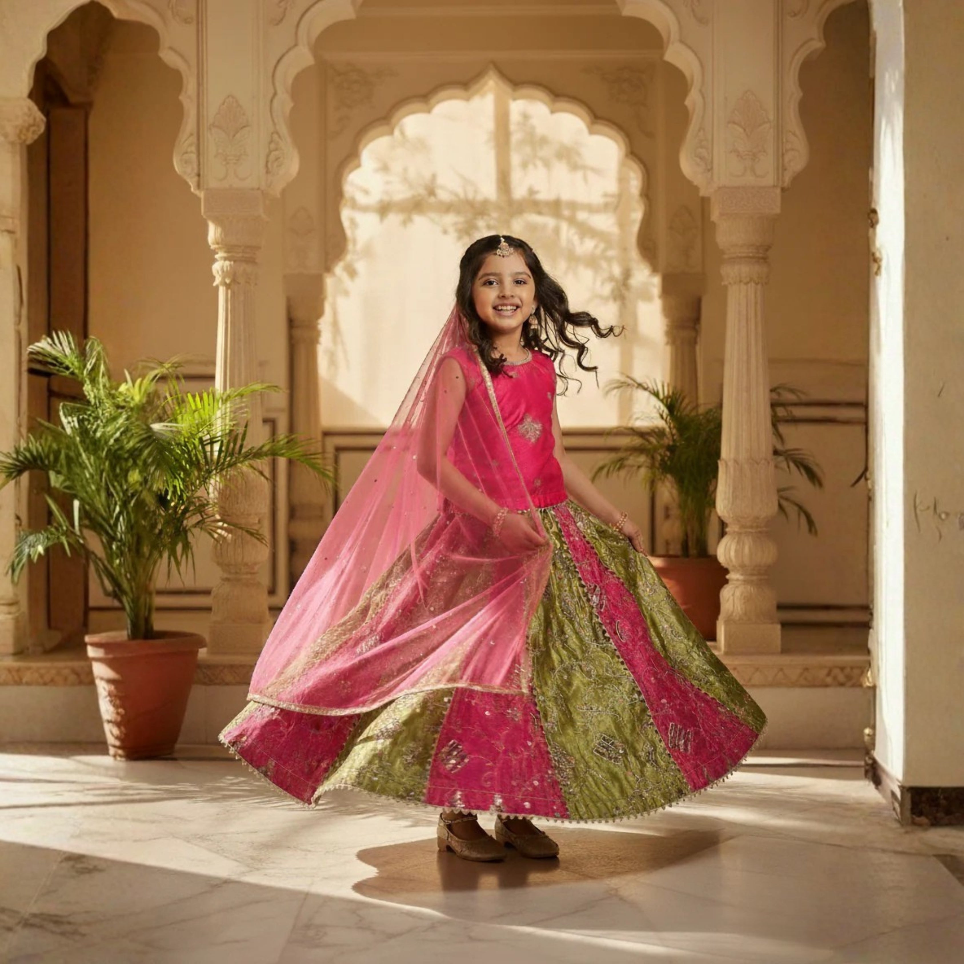 3-piece multi sharara set