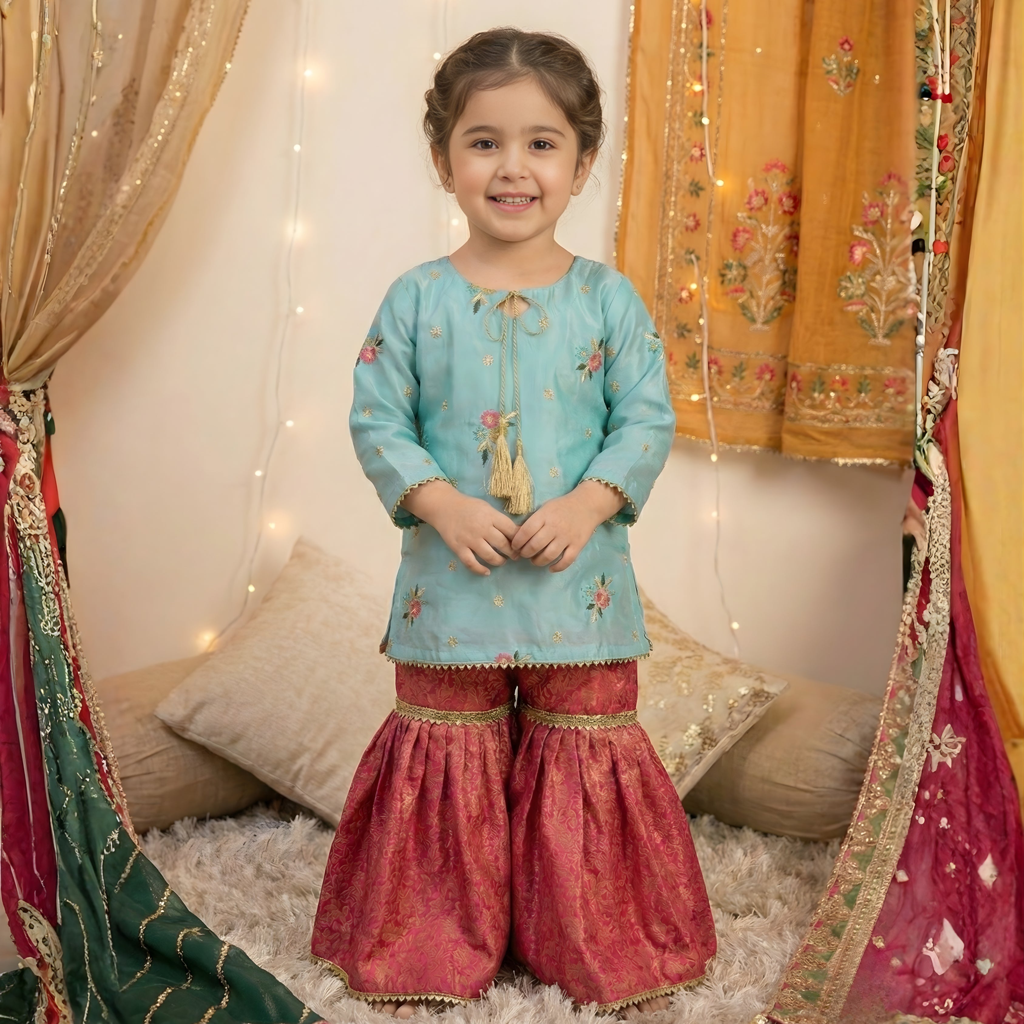 SHISHA SILK & JAMAWAR GHARARA SET
