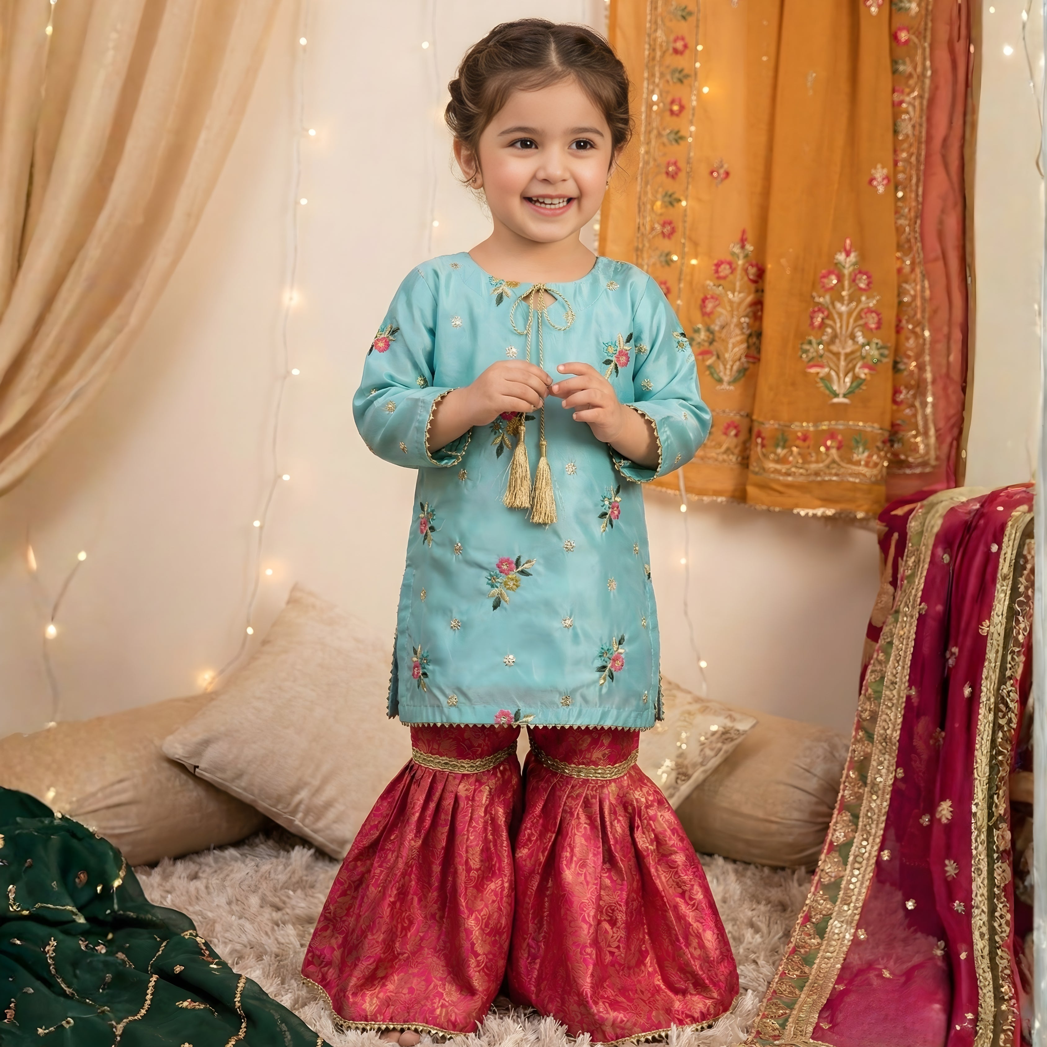 SHISHA SILK & JAMAWAR GHARARA SET