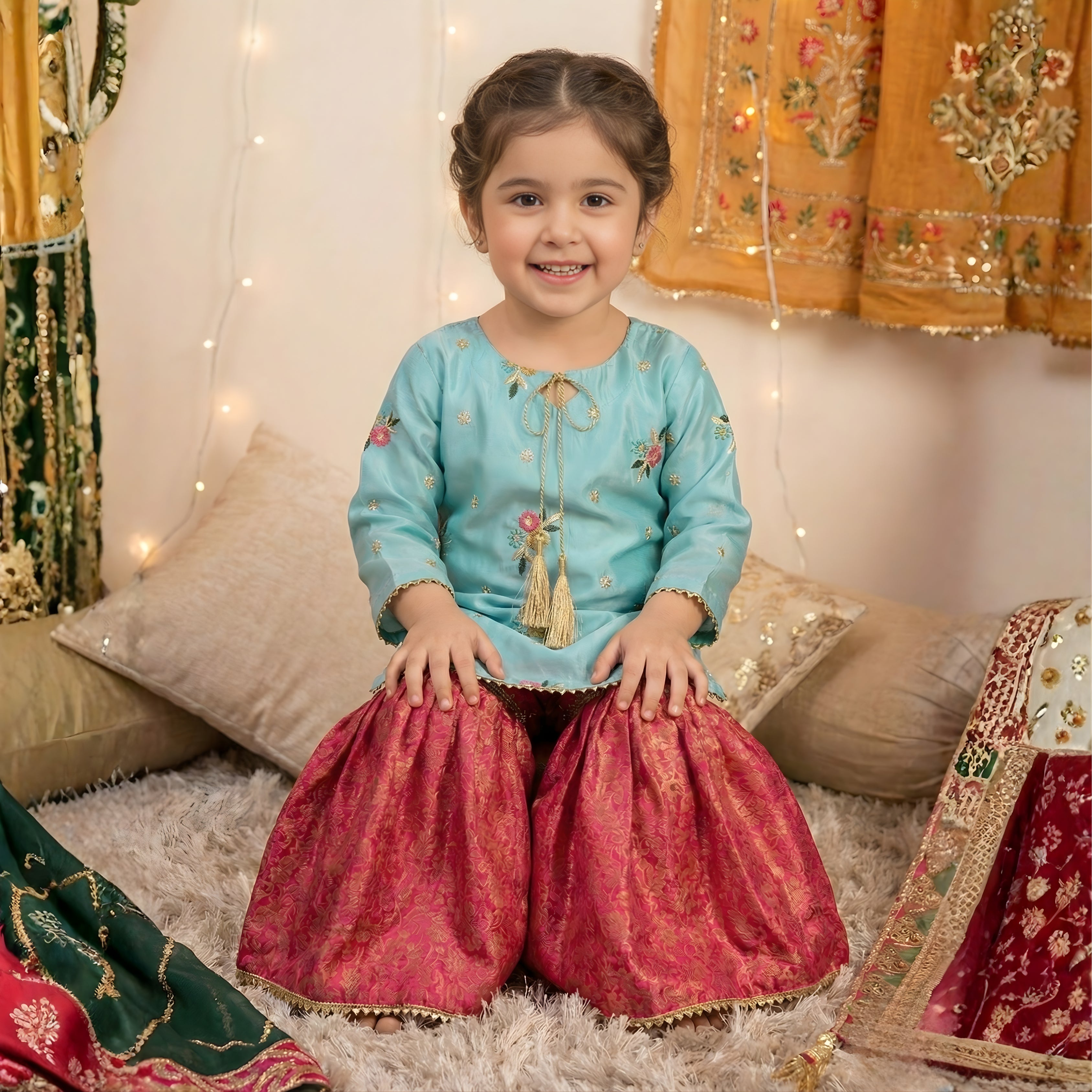 SHISHA SILK & JAMAWAR GHARARA SET