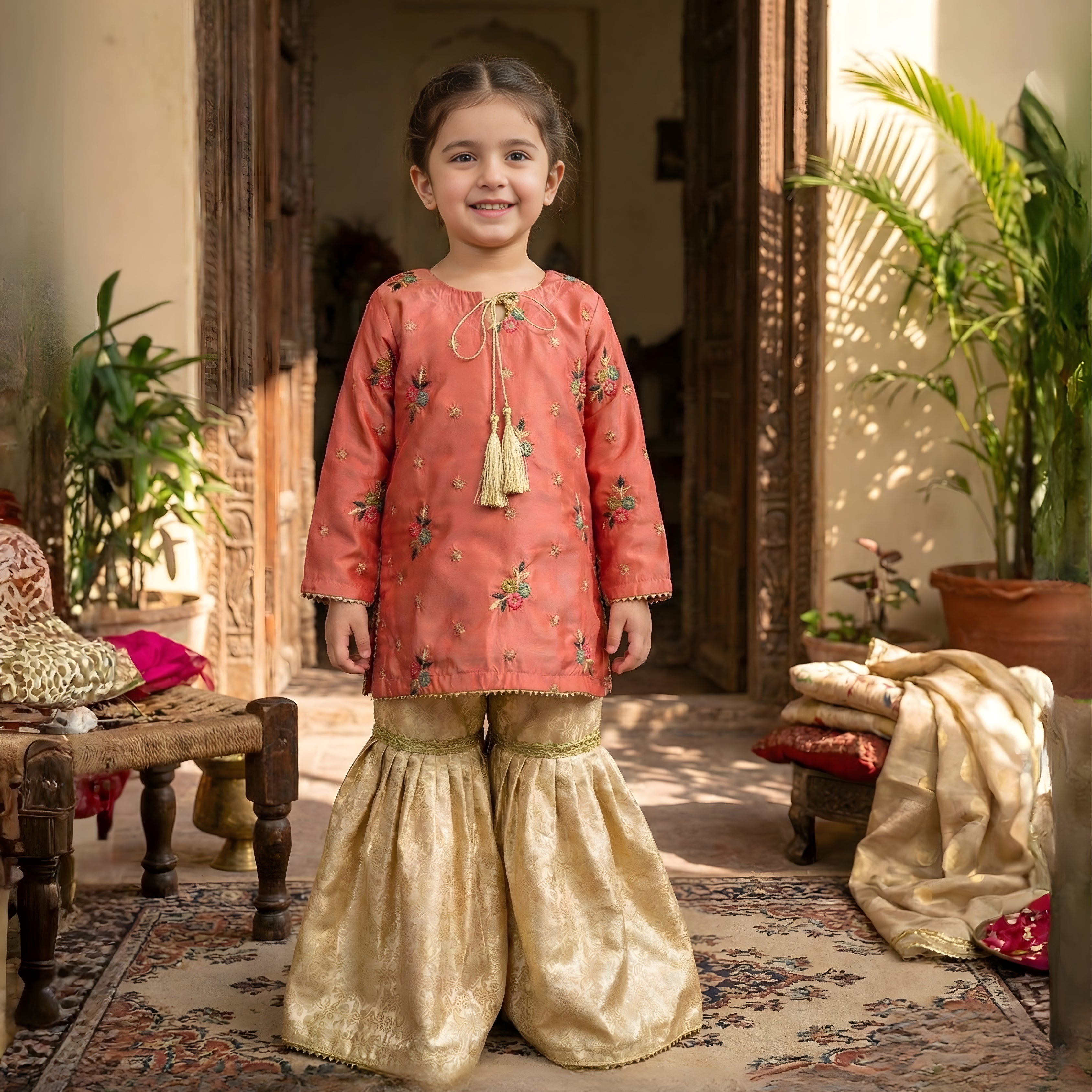 SHISHA SILK & JAMAWAR GHARARA SET