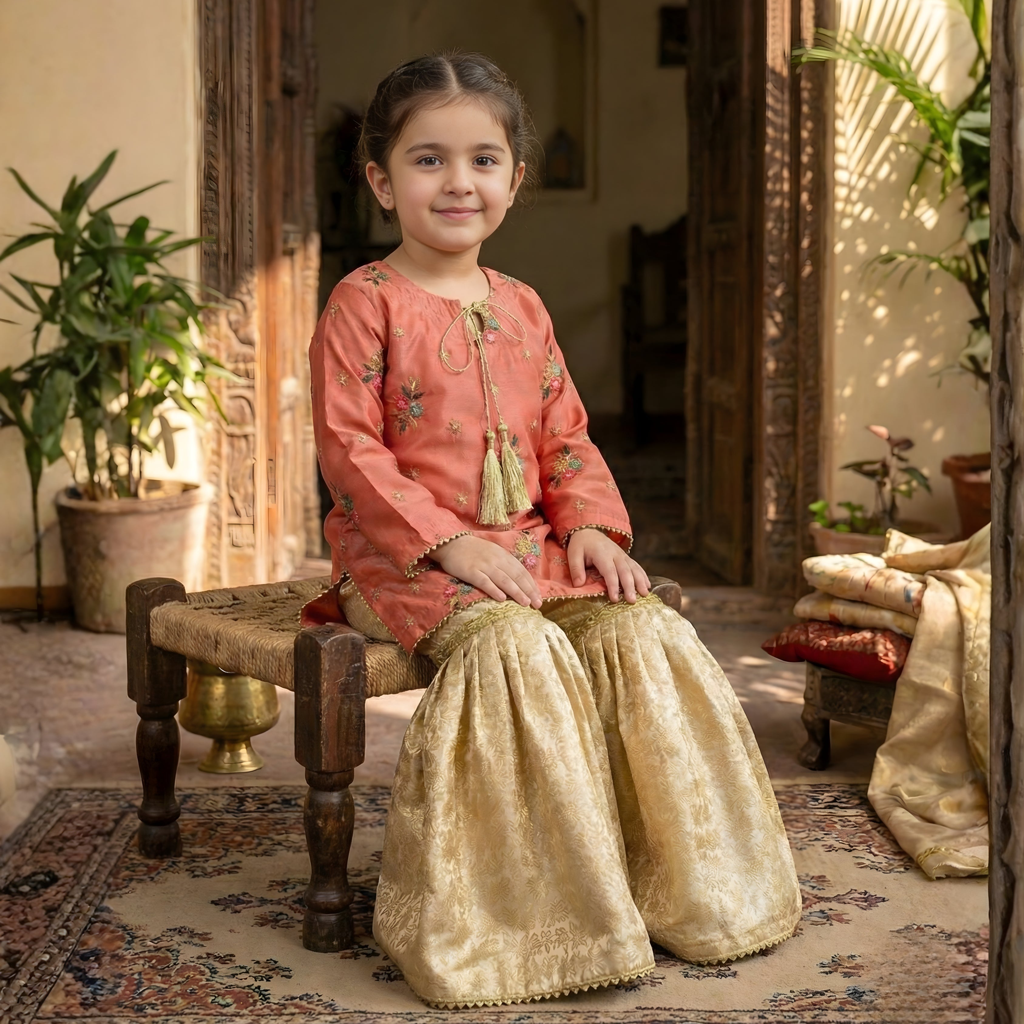 SHISHA SILK & JAMAWAR GHARARA SET