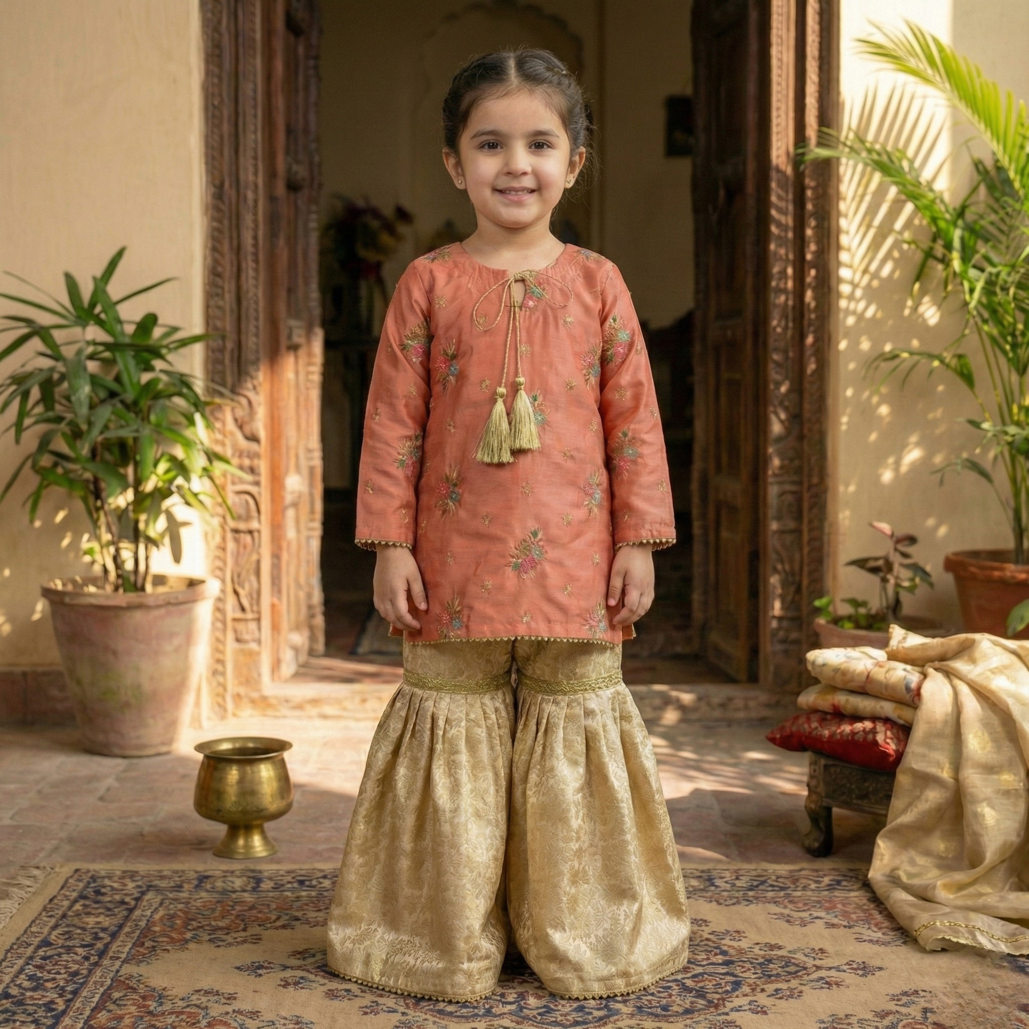 SHISHA SILK & JAMAWAR GHARARA SET