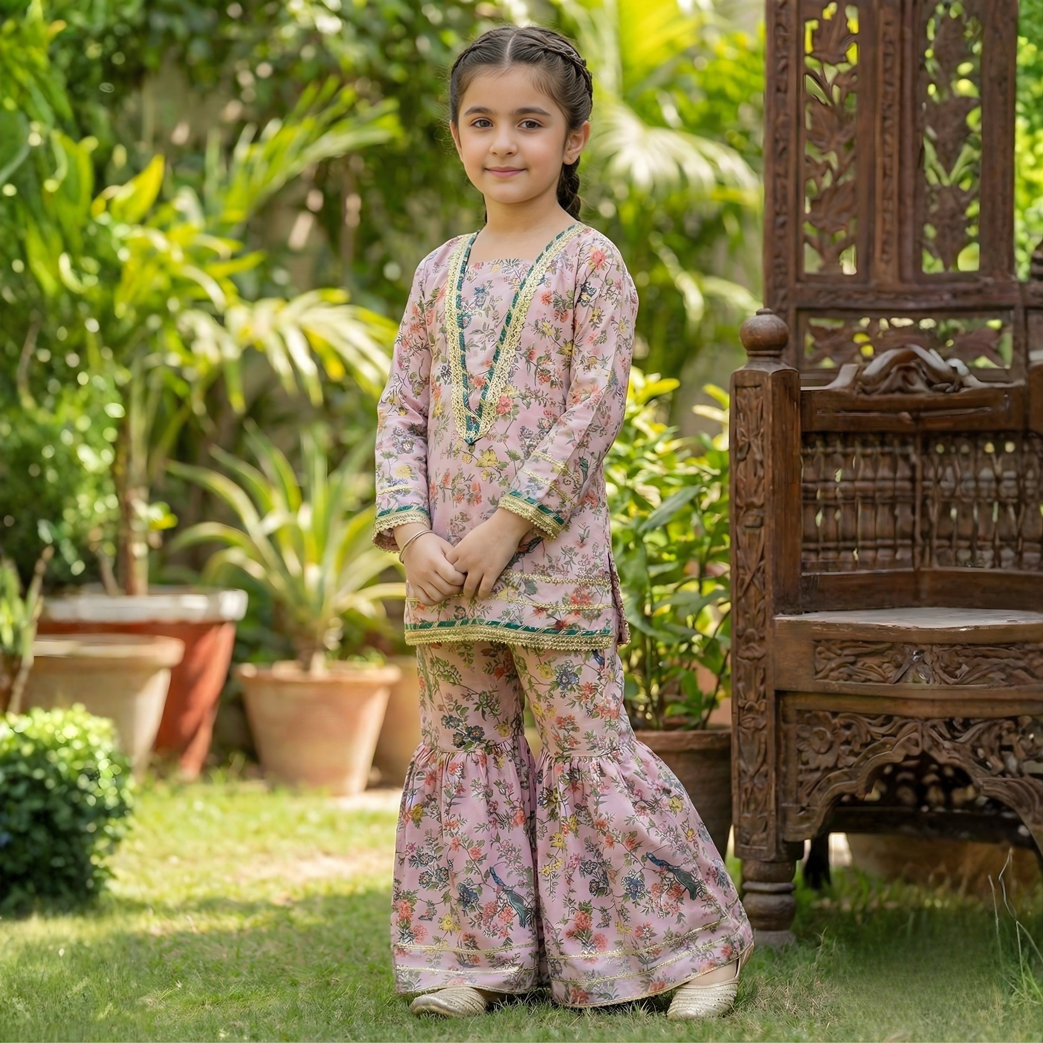 Swiss Lawn Gharara Set