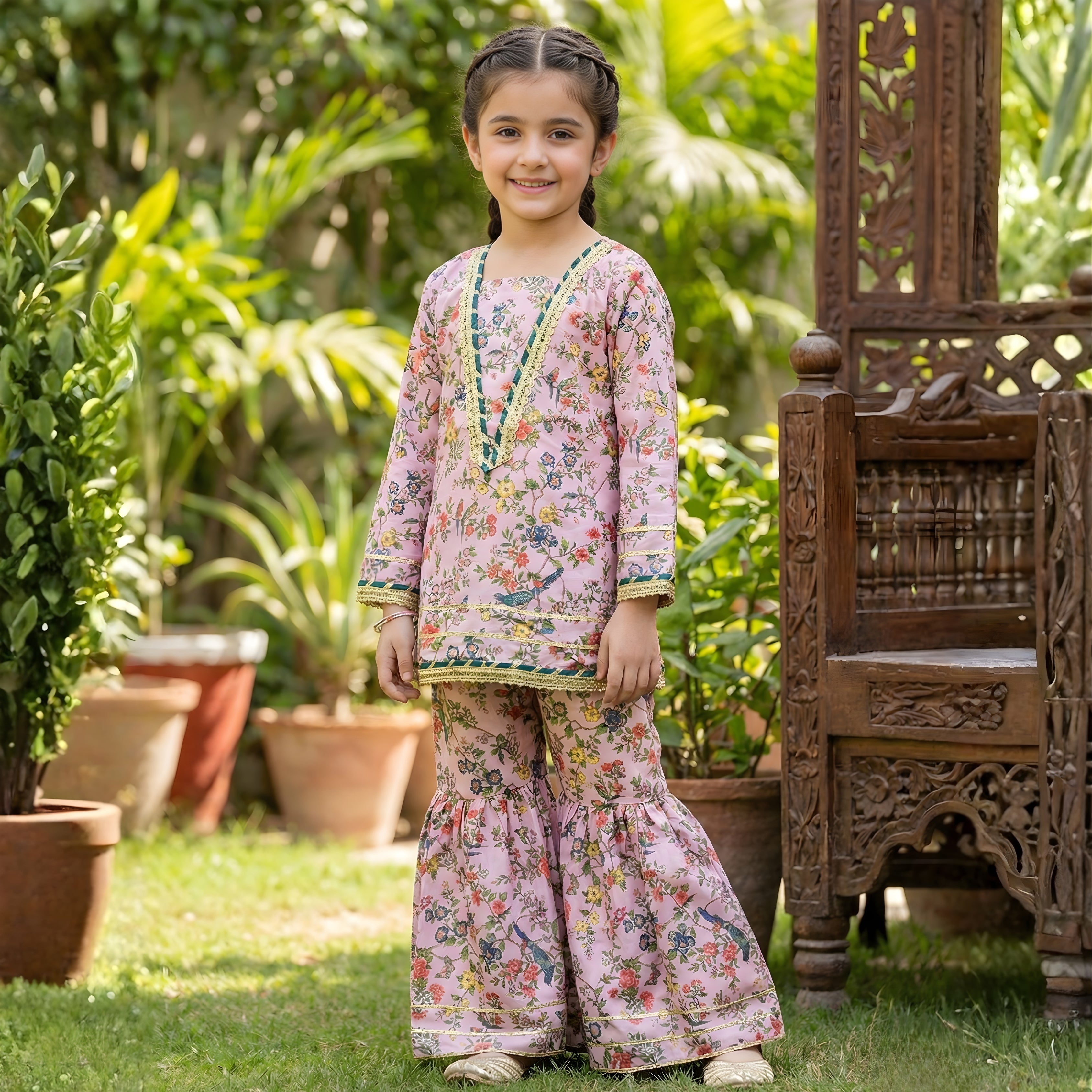 Swiss Lawn Gharara Set