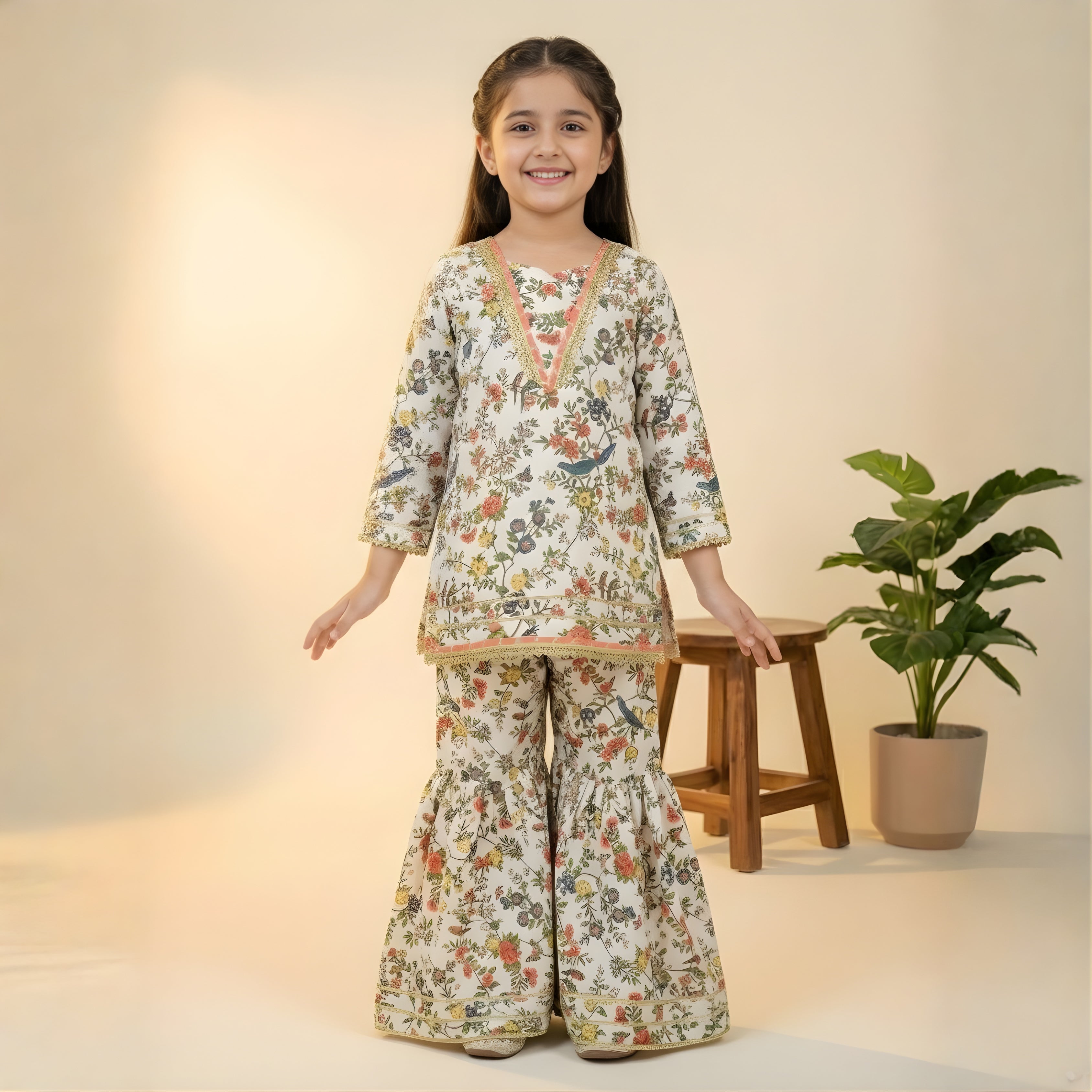 Swiss Lawn Gharara Set