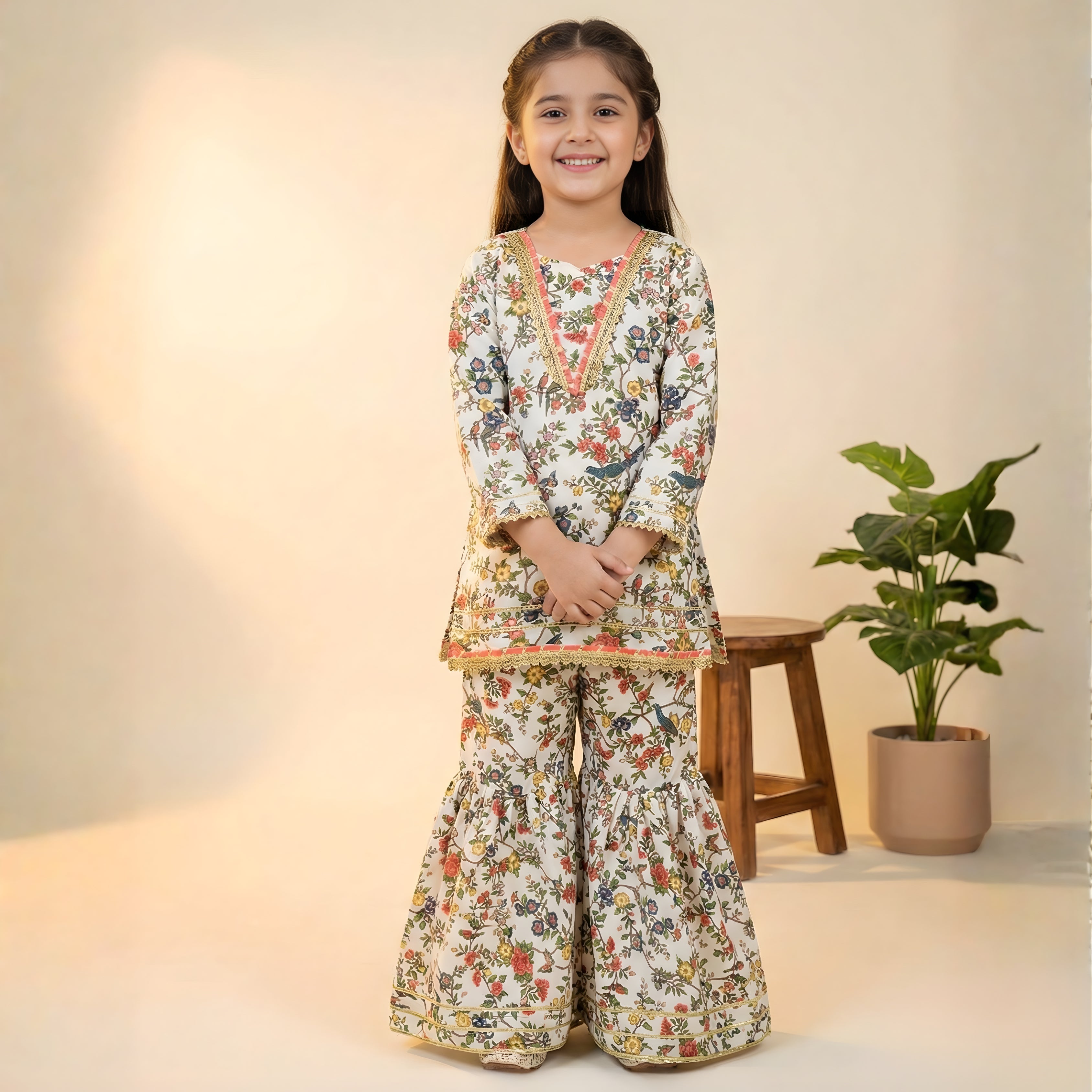 Swiss Lawn Gharara Set