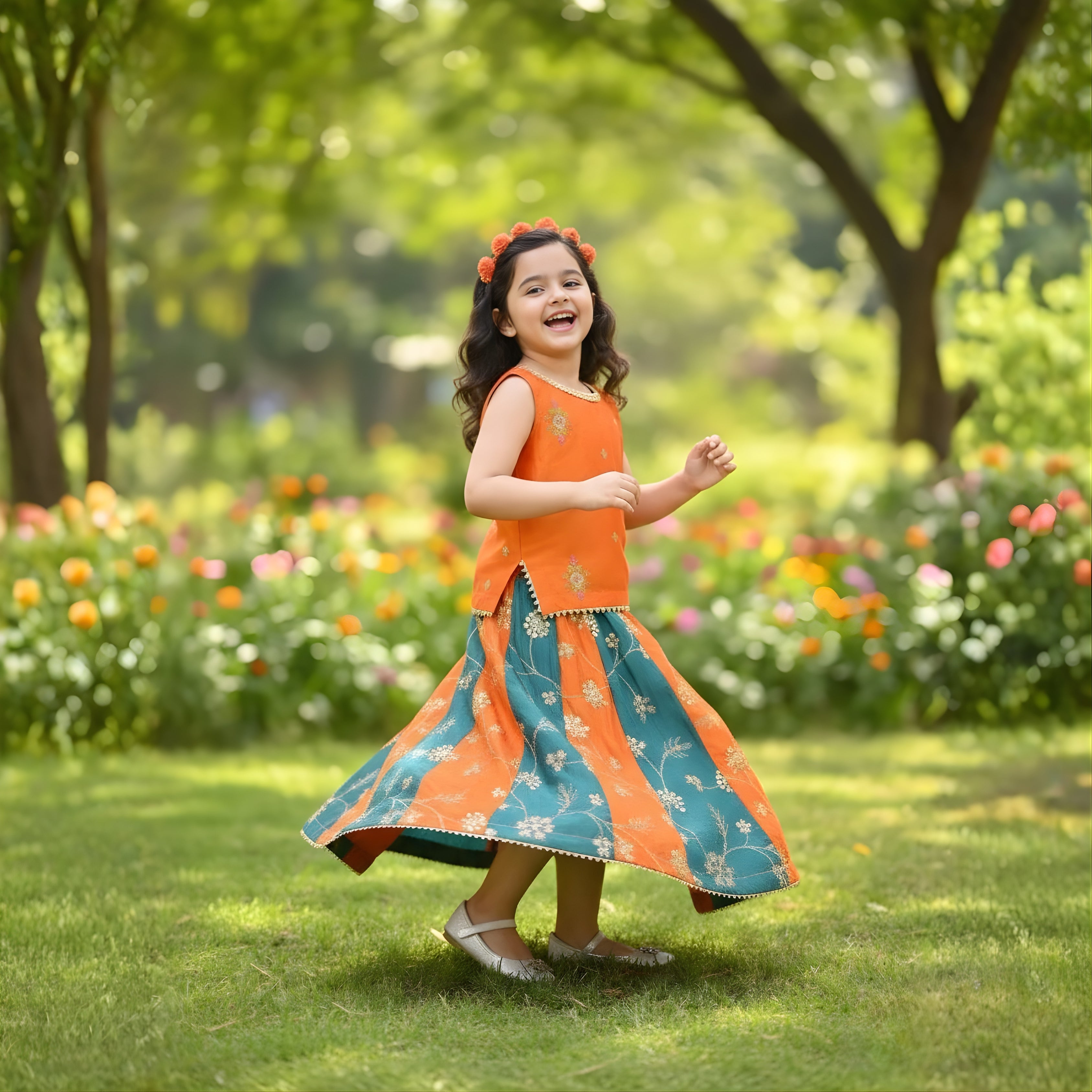 3-piece multi sharara set