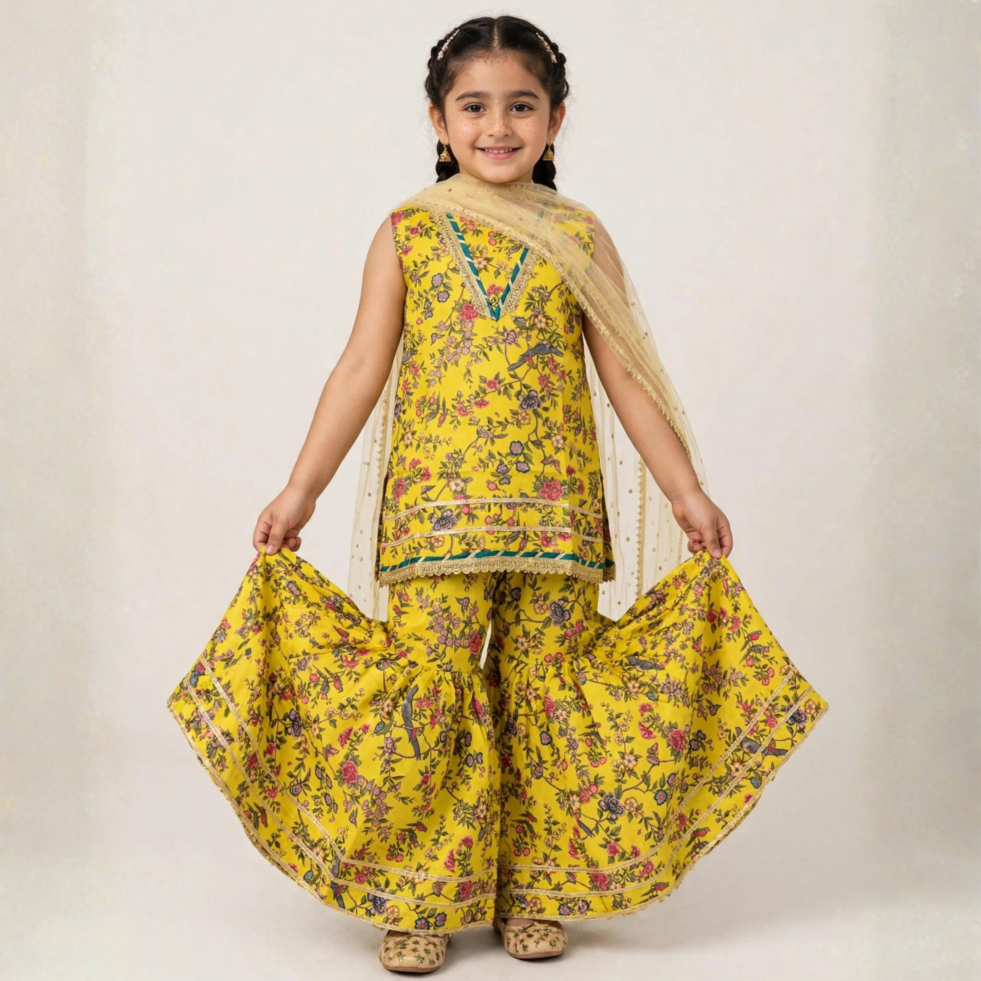 Swiss Lawn Gharara Set