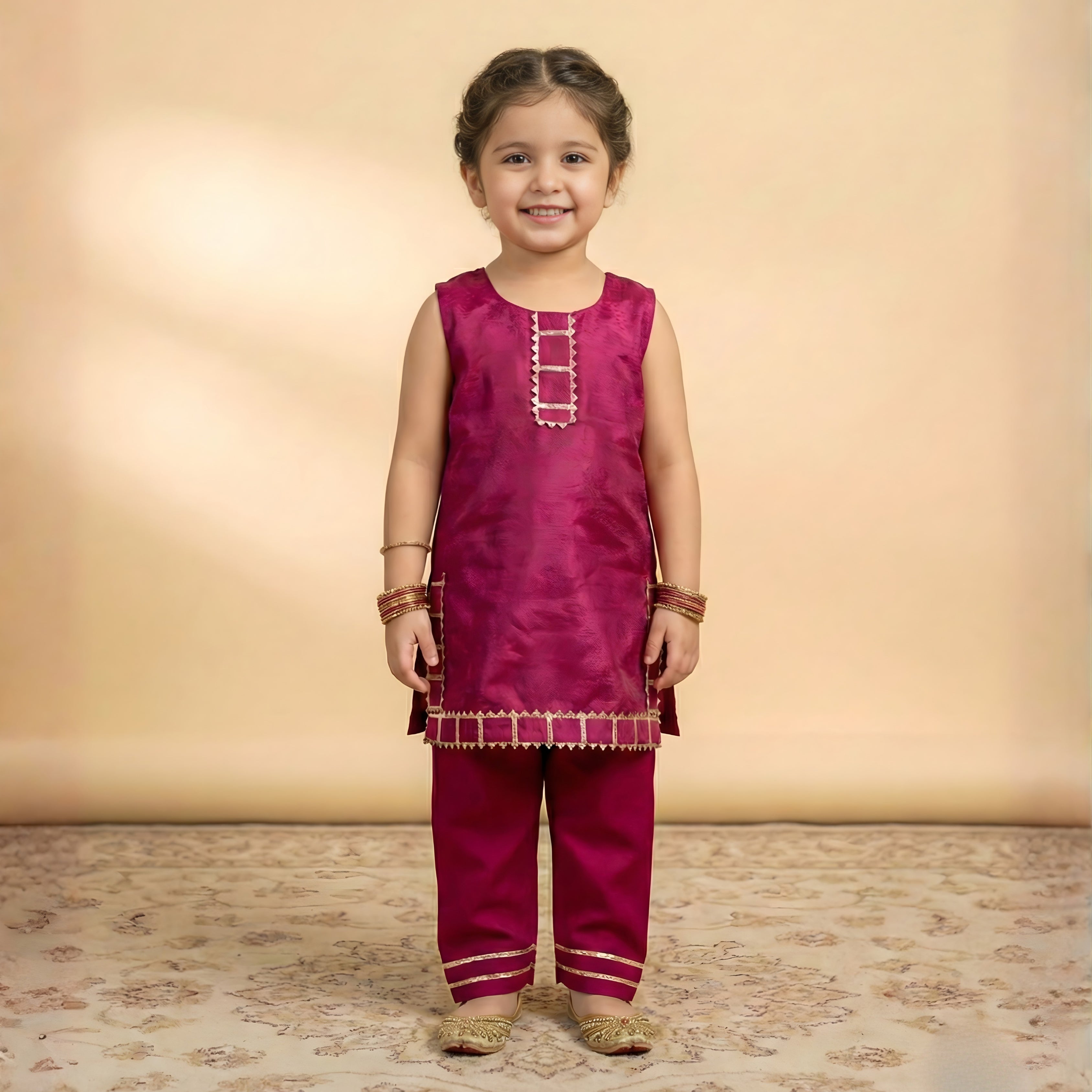 COTTON SILK KURTI PAJAMA