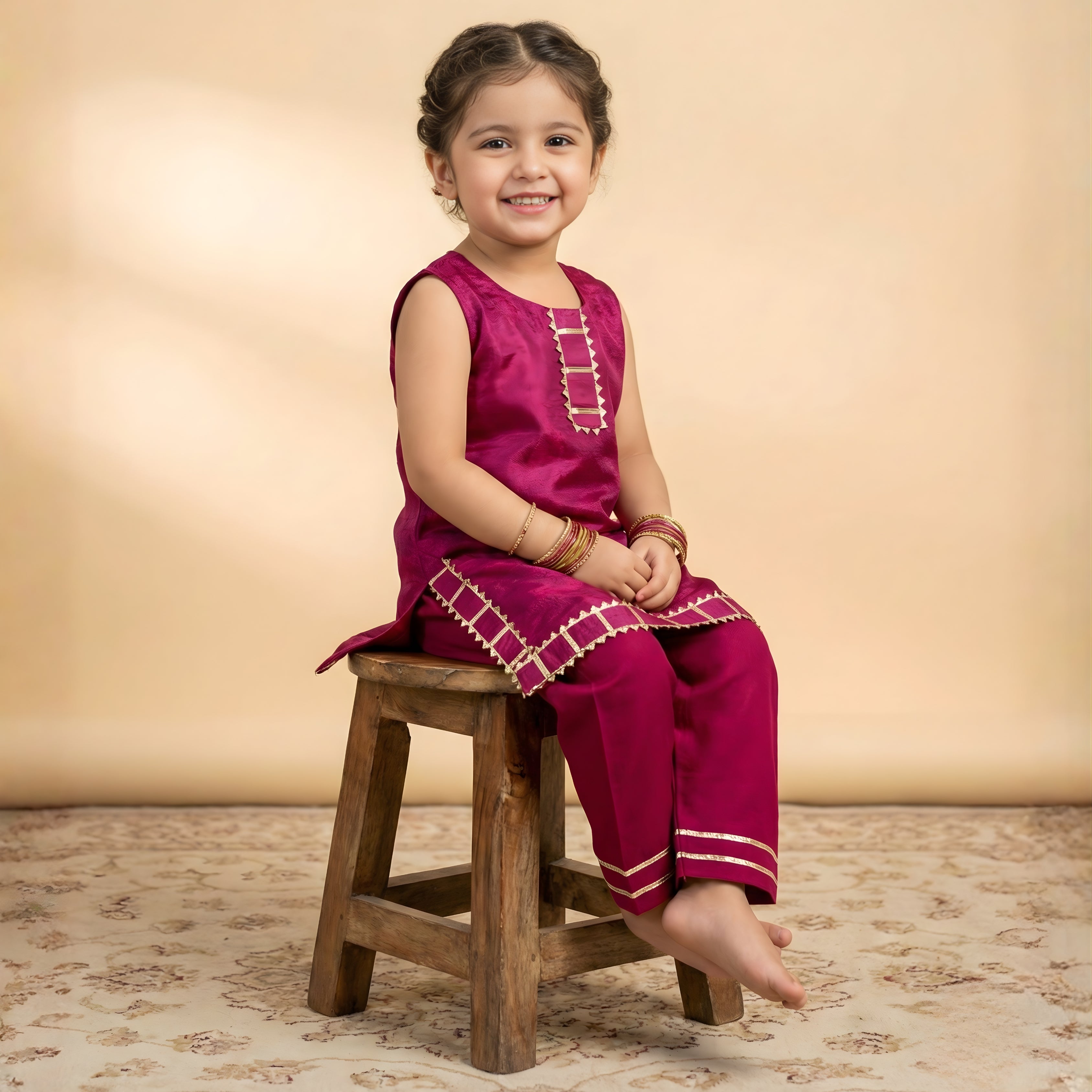 COTTON SILK KURTI PAJAMA
