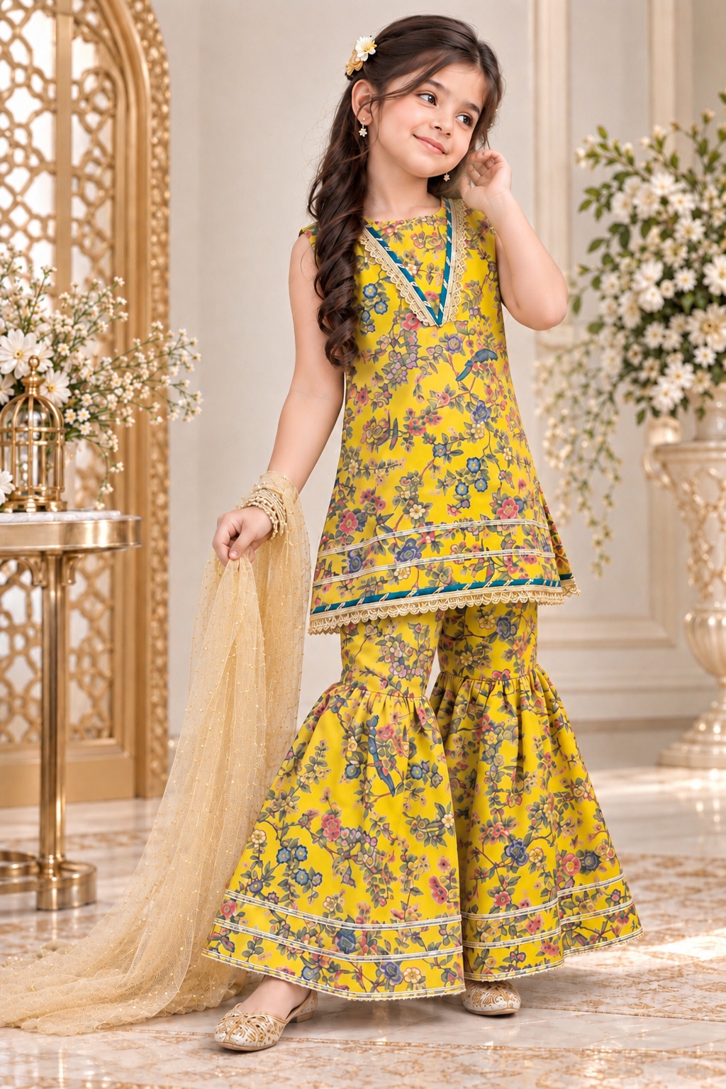 SWISS LAWN GHARARA SET