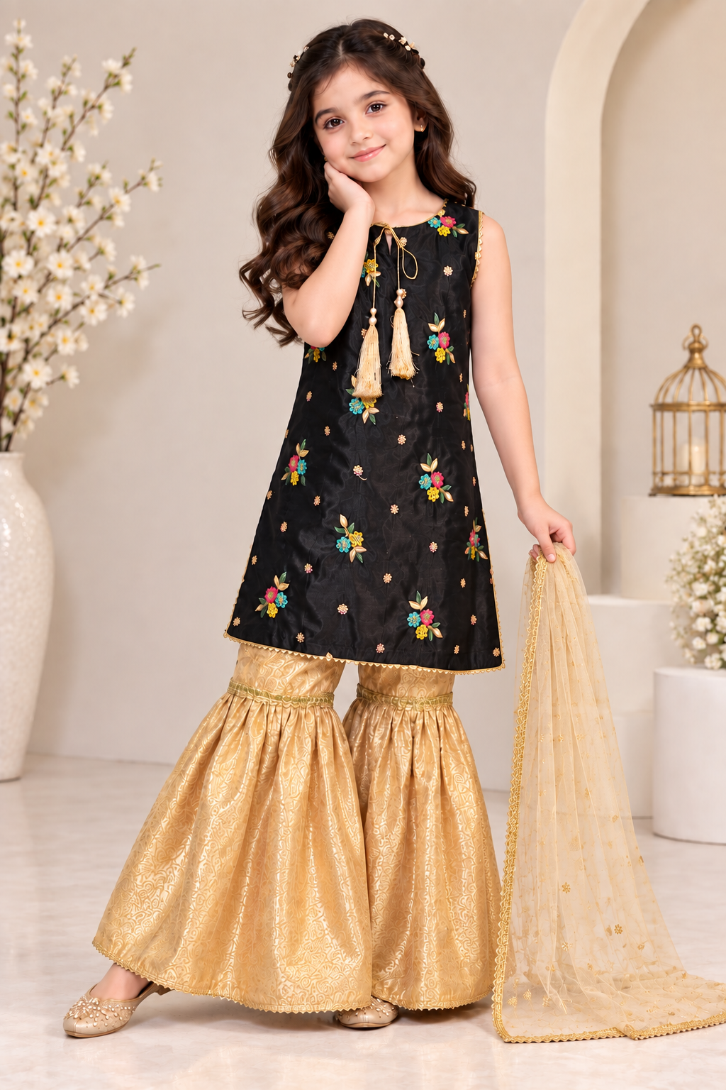 SHISHA SILK & JAMAWAR GHARARA SET