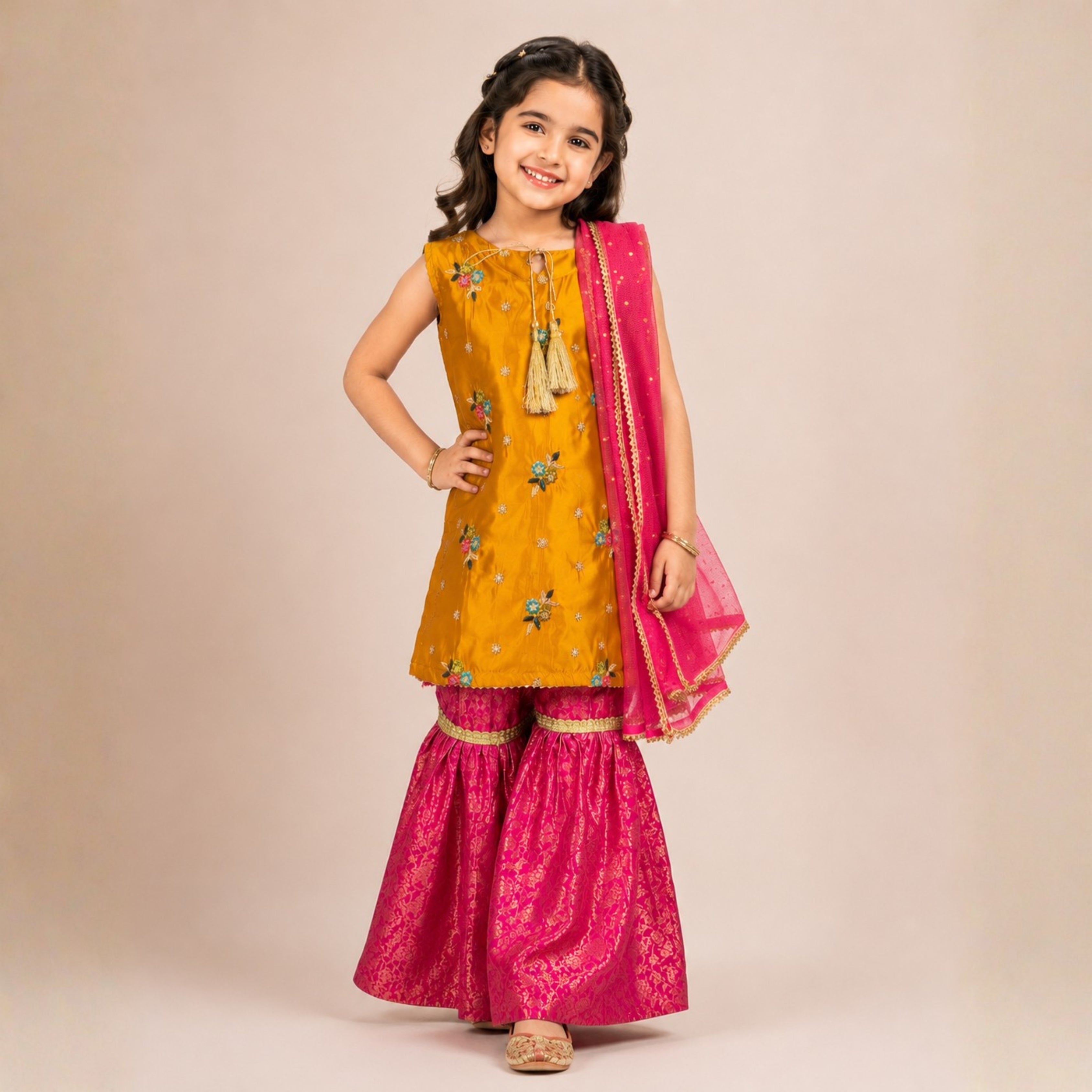 SHISHA SILK & JAMAWAR GHARARA SET