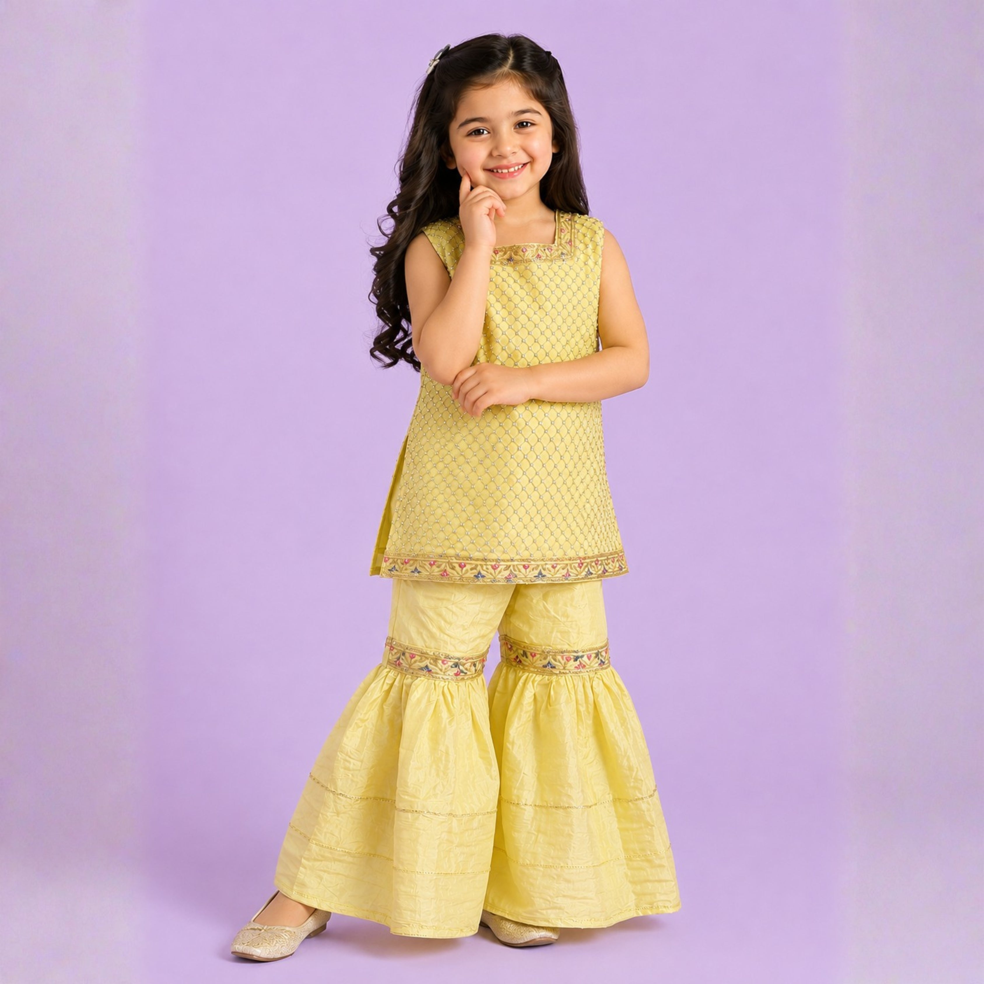 RAW SILK GHARARA SET