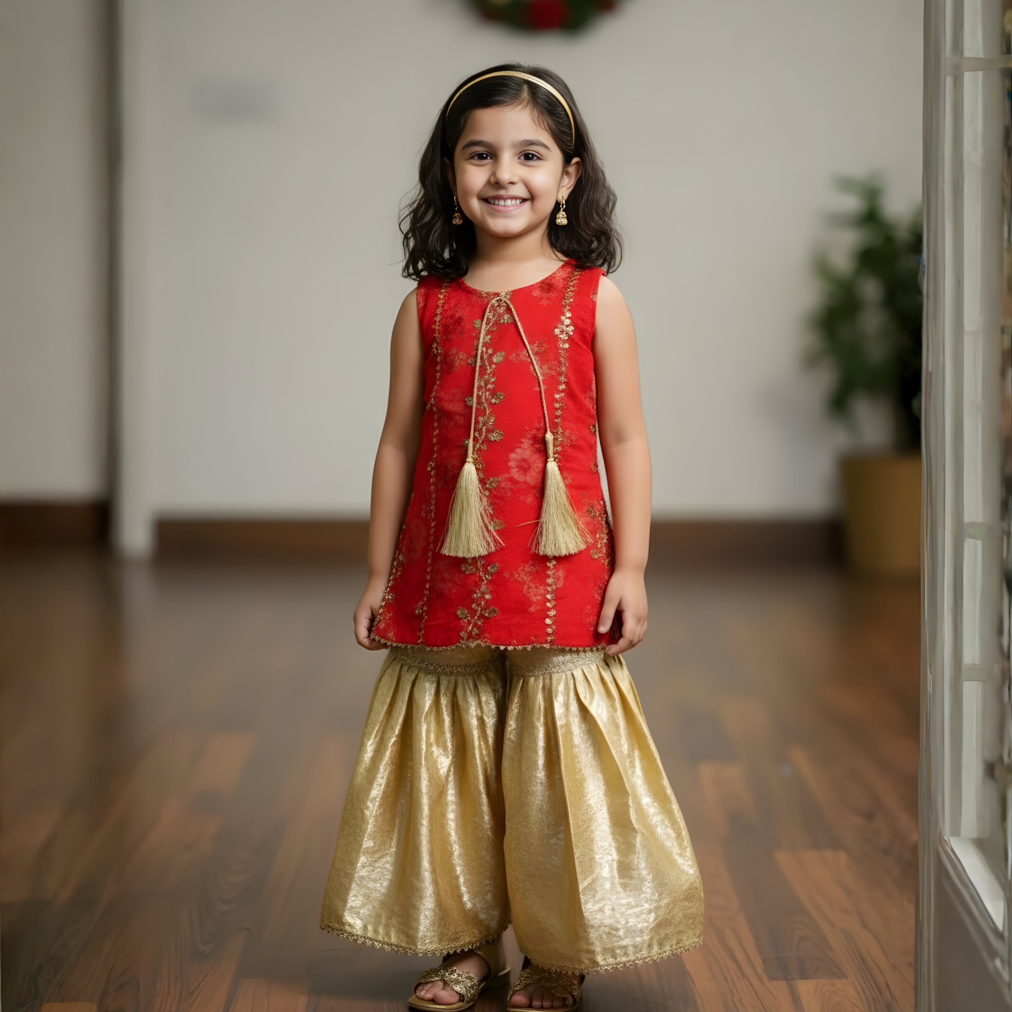 Gharara set beautifully  luxurious Organza and Jamawar fabric.