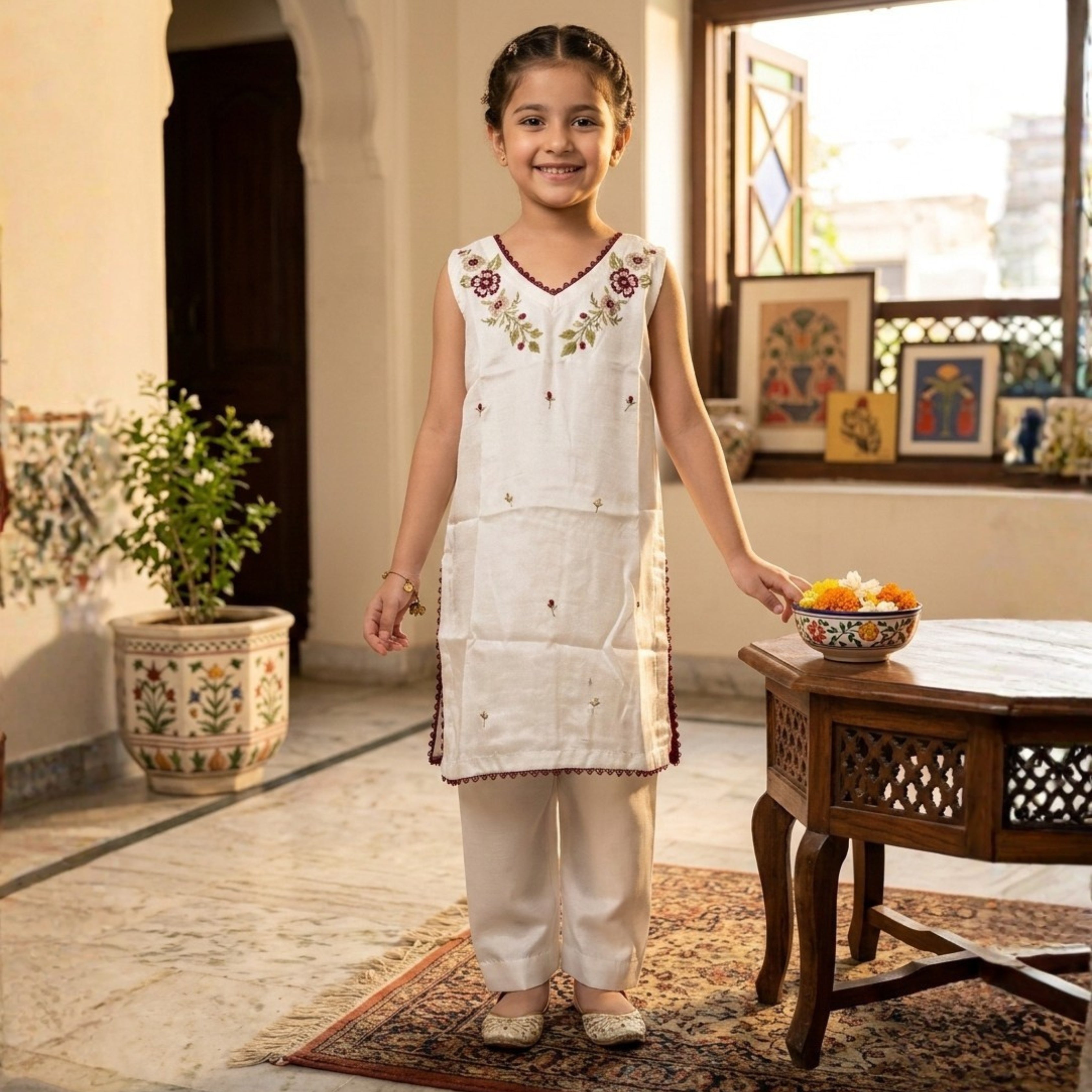 FLORAL EMBROIDERY KURTA SET