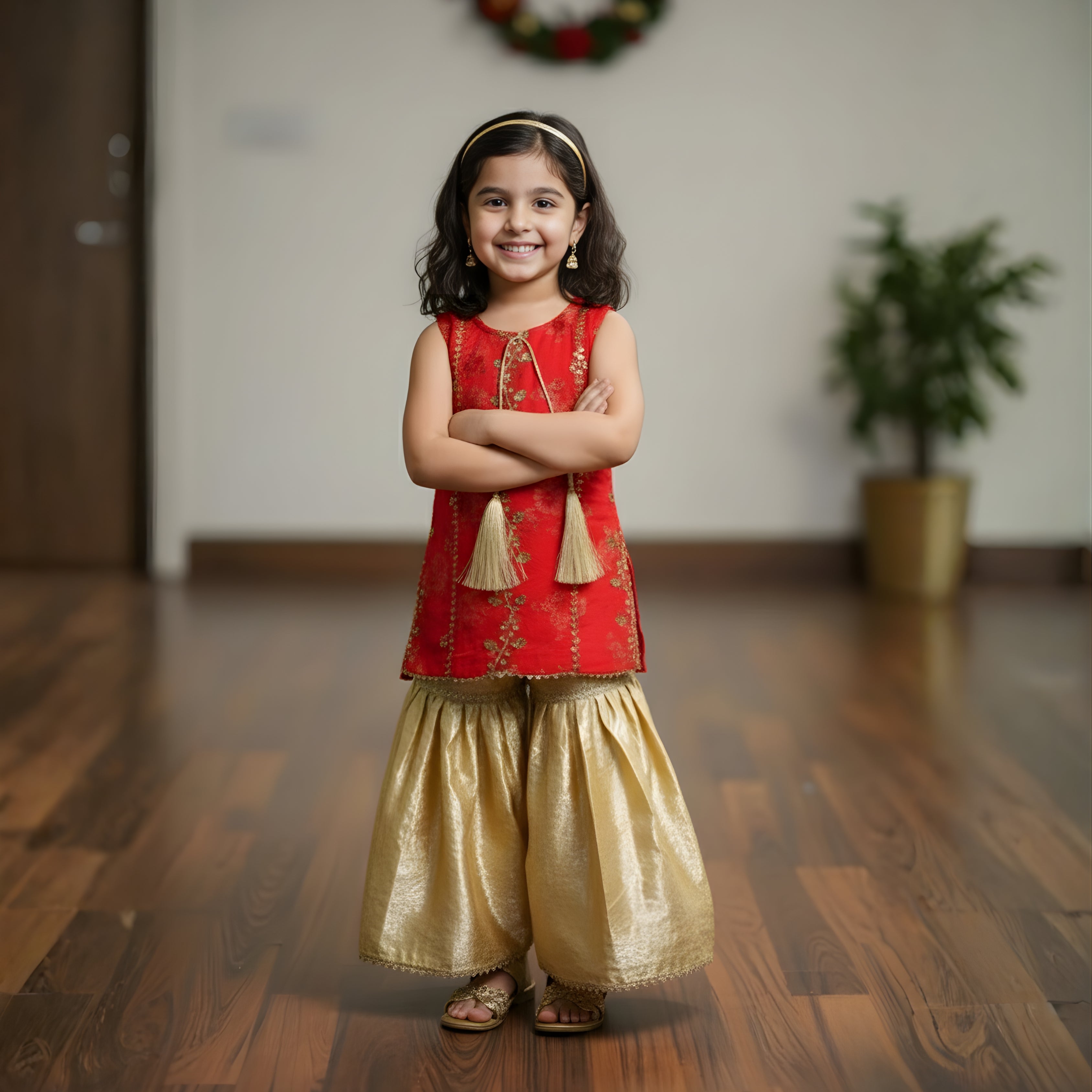 Gharara set beautifully  luxurious Organza and Jamawar fabric.