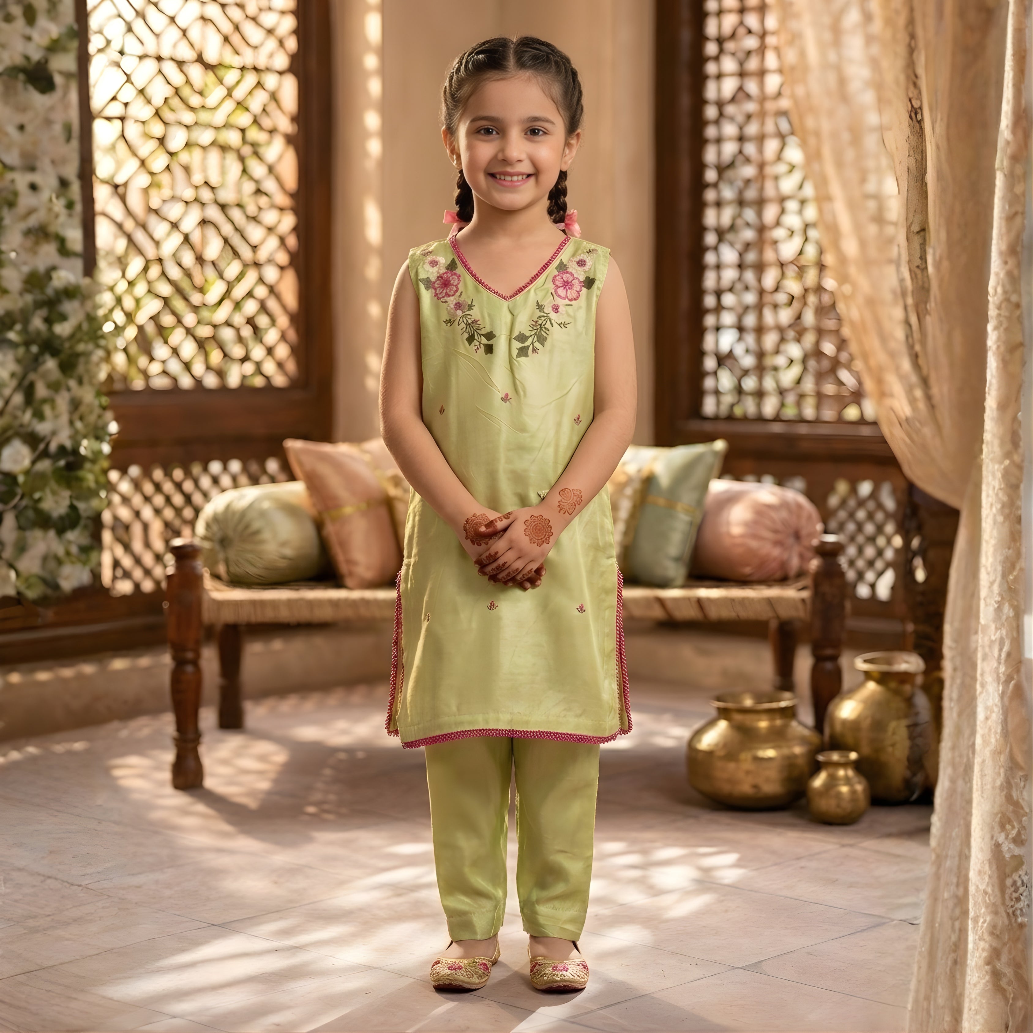 FLORAL EMBROIDERY KURTA SET