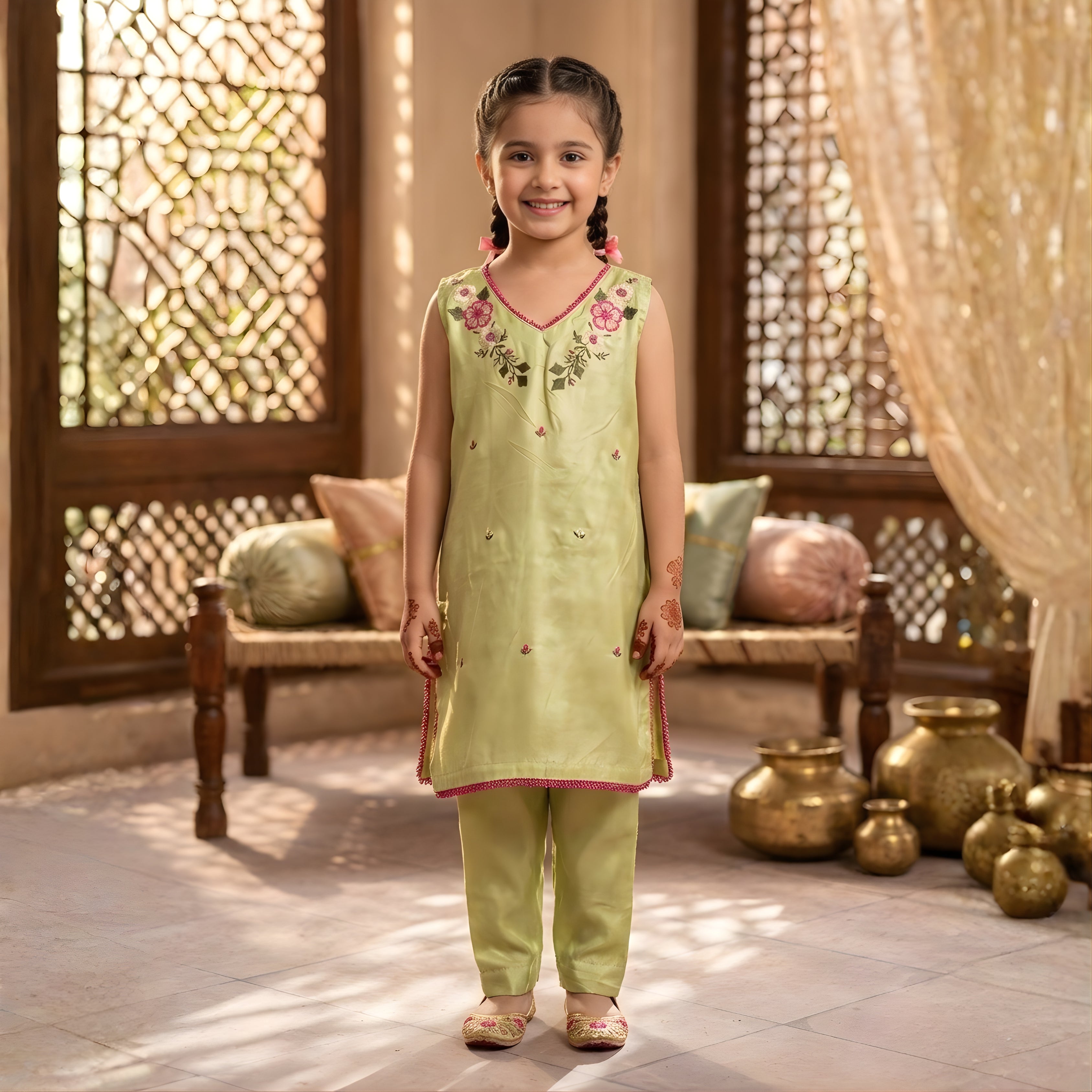 FLORAL EMBROIDERY KURTA SET