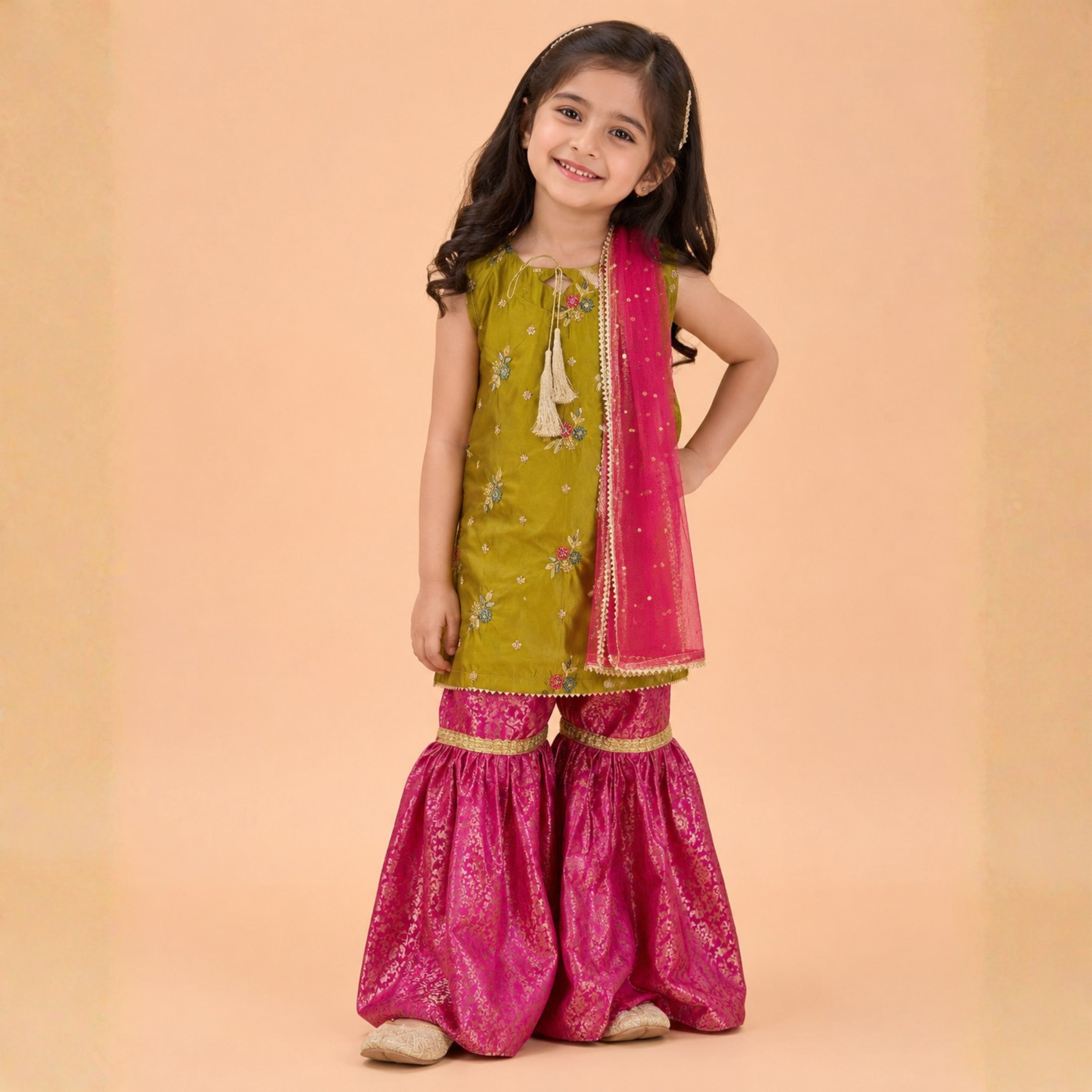 SHISHA SILK & JAMAWAR GHARARA SET