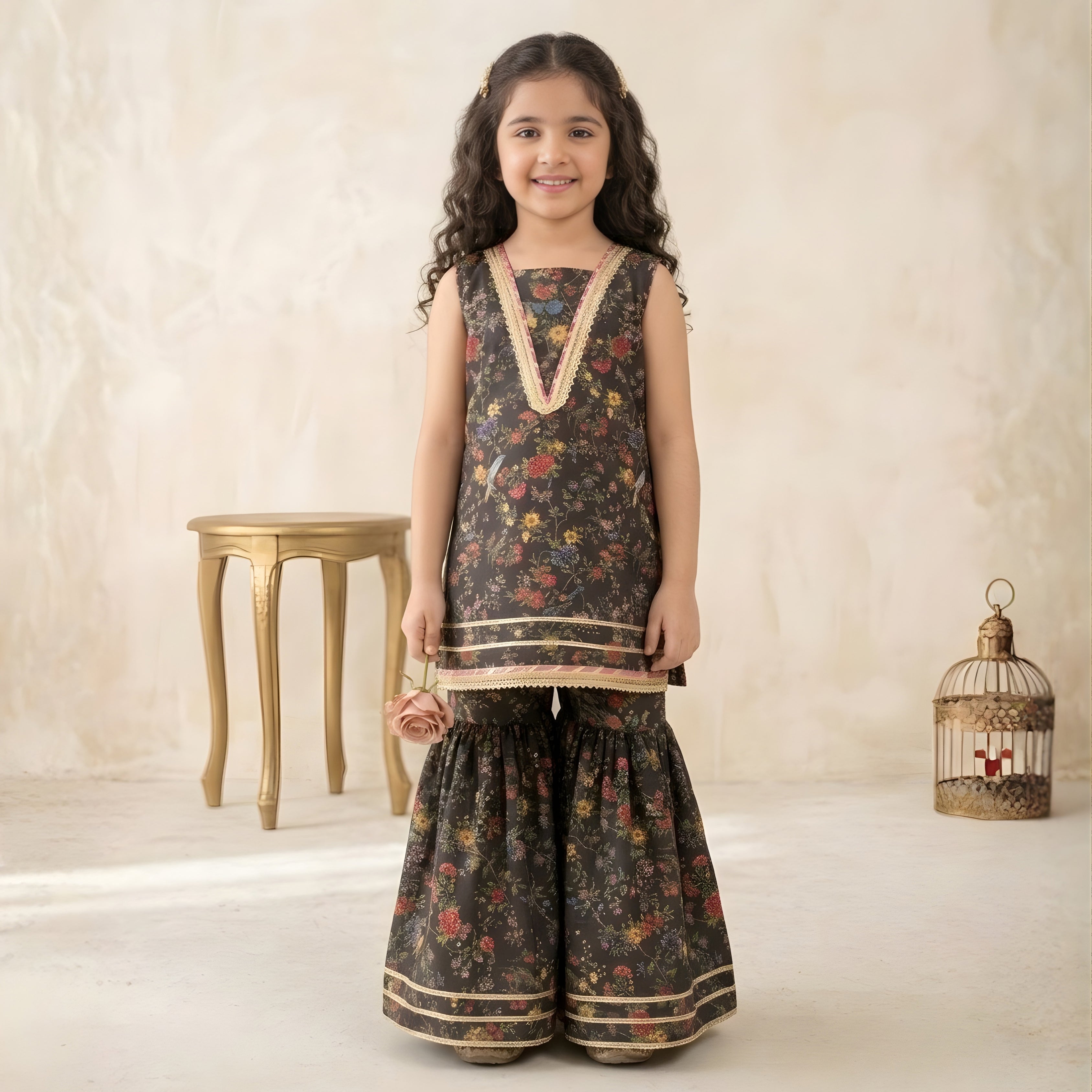 Swiss Lawn Gharara Set