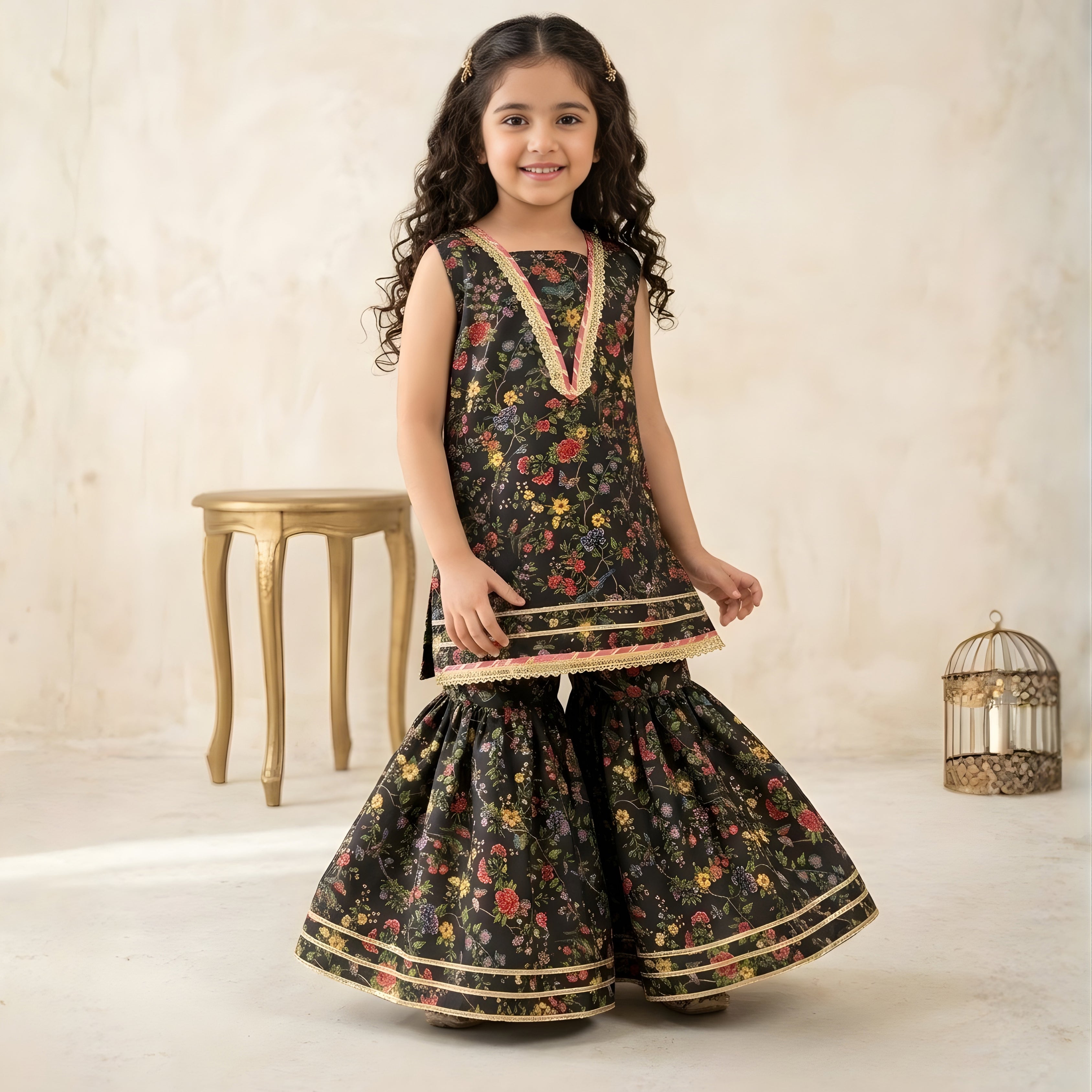 Swiss Lawn Gharara Set