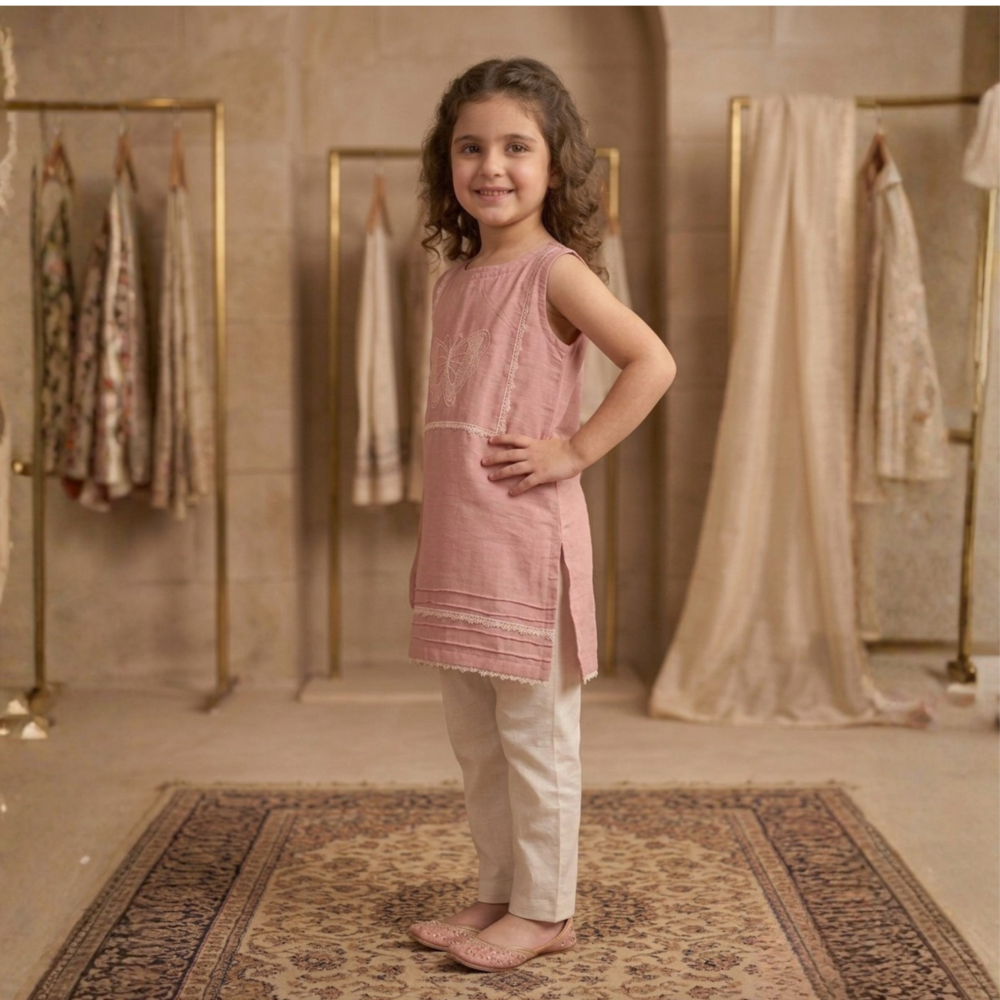 RAWSILK BUTTERFLY KURTA SET