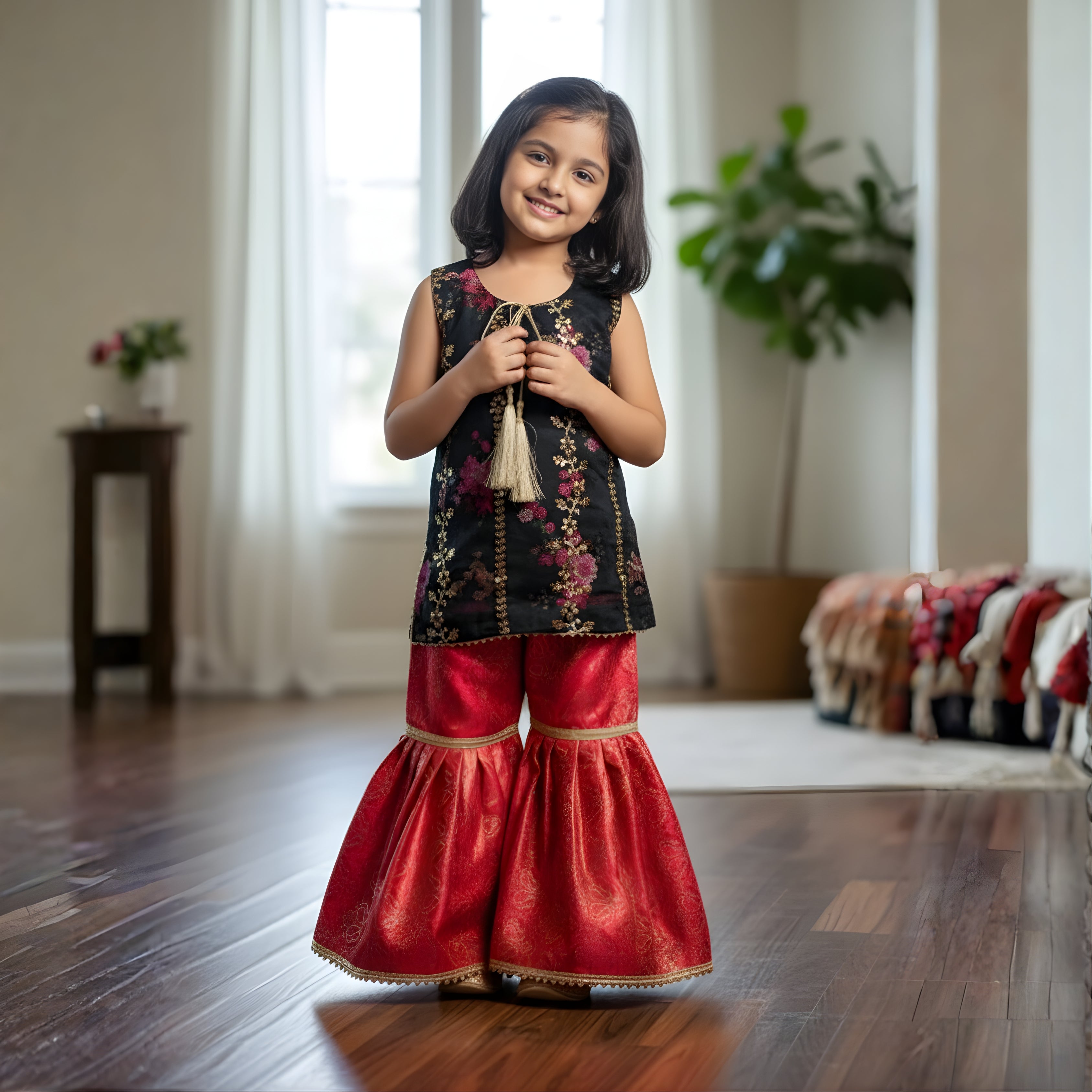 gharara set, beautifull luxurious Organza and Jamawar fabric.