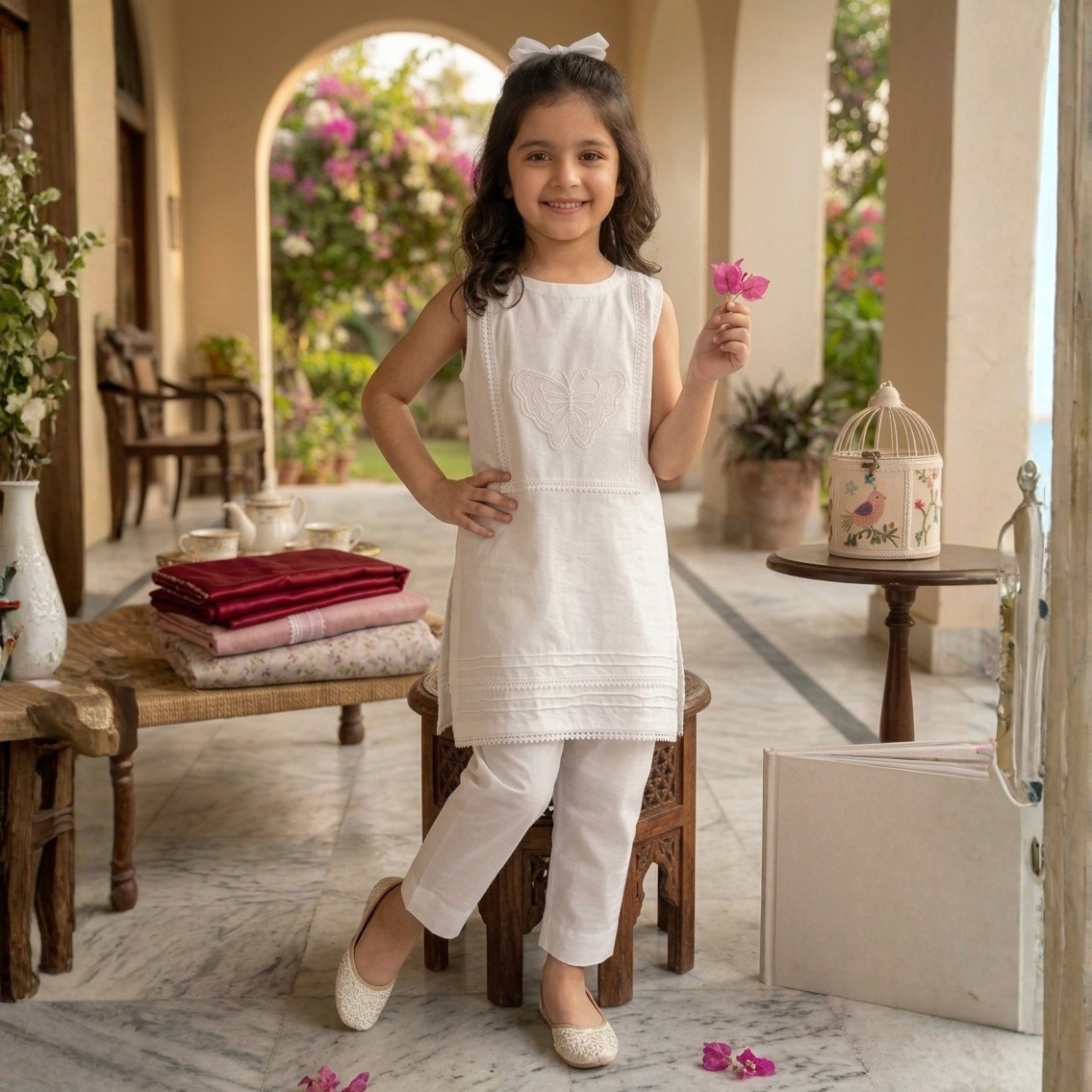 RAWSILK BUTTERFLY KURTA SET