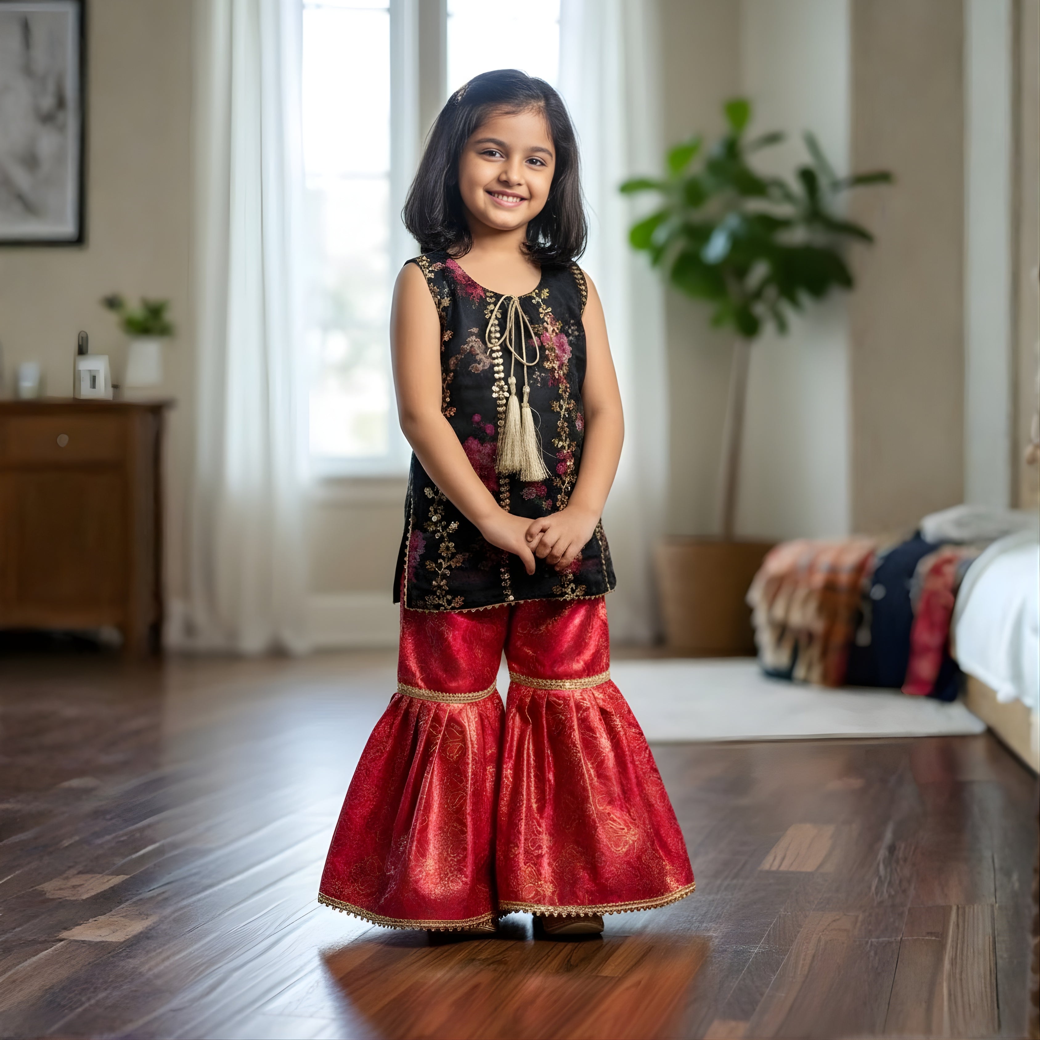 gharara set, beautifull luxurious Organza and Jamawar fabric.