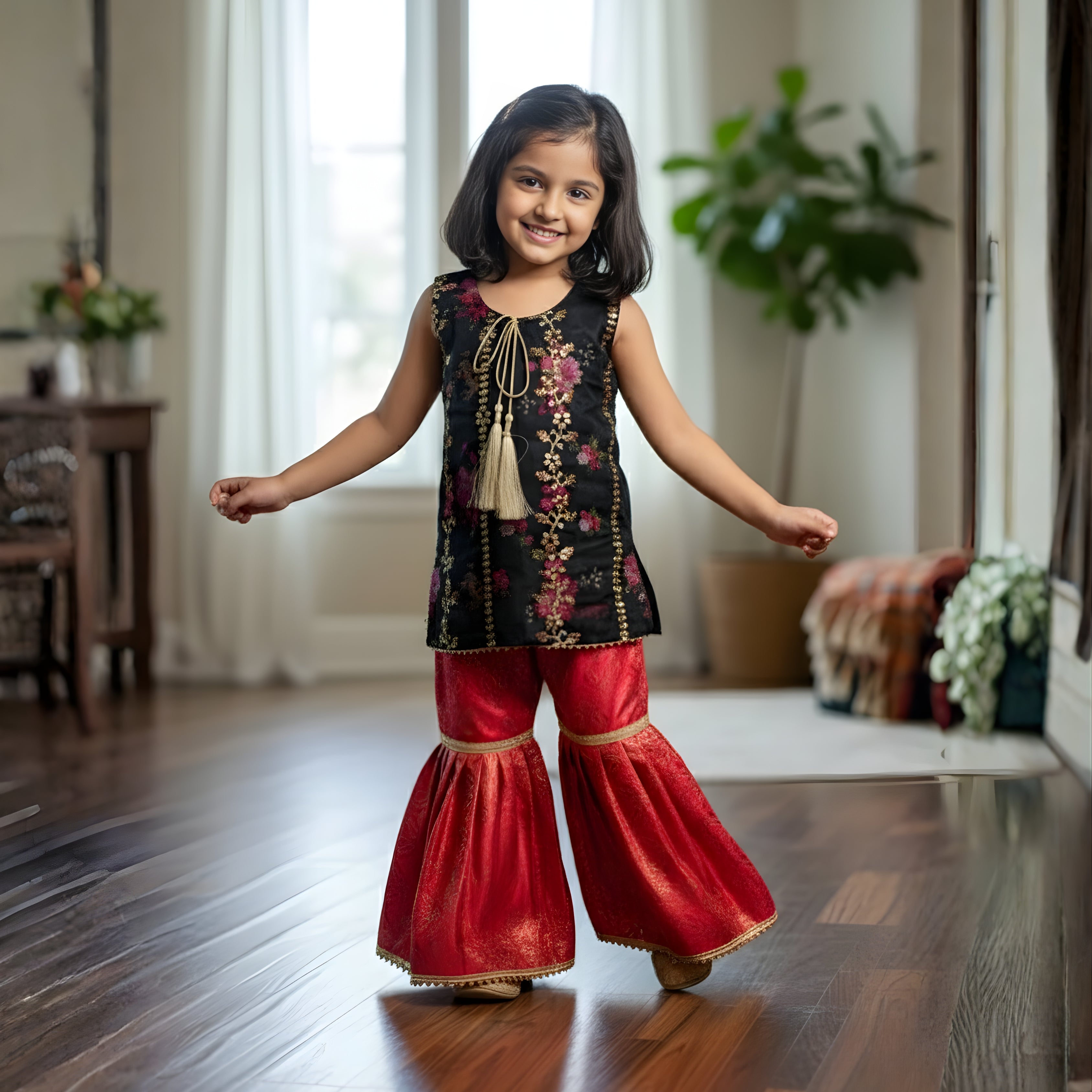 gharara set, beautifull luxurious Organza and Jamawar fabric.