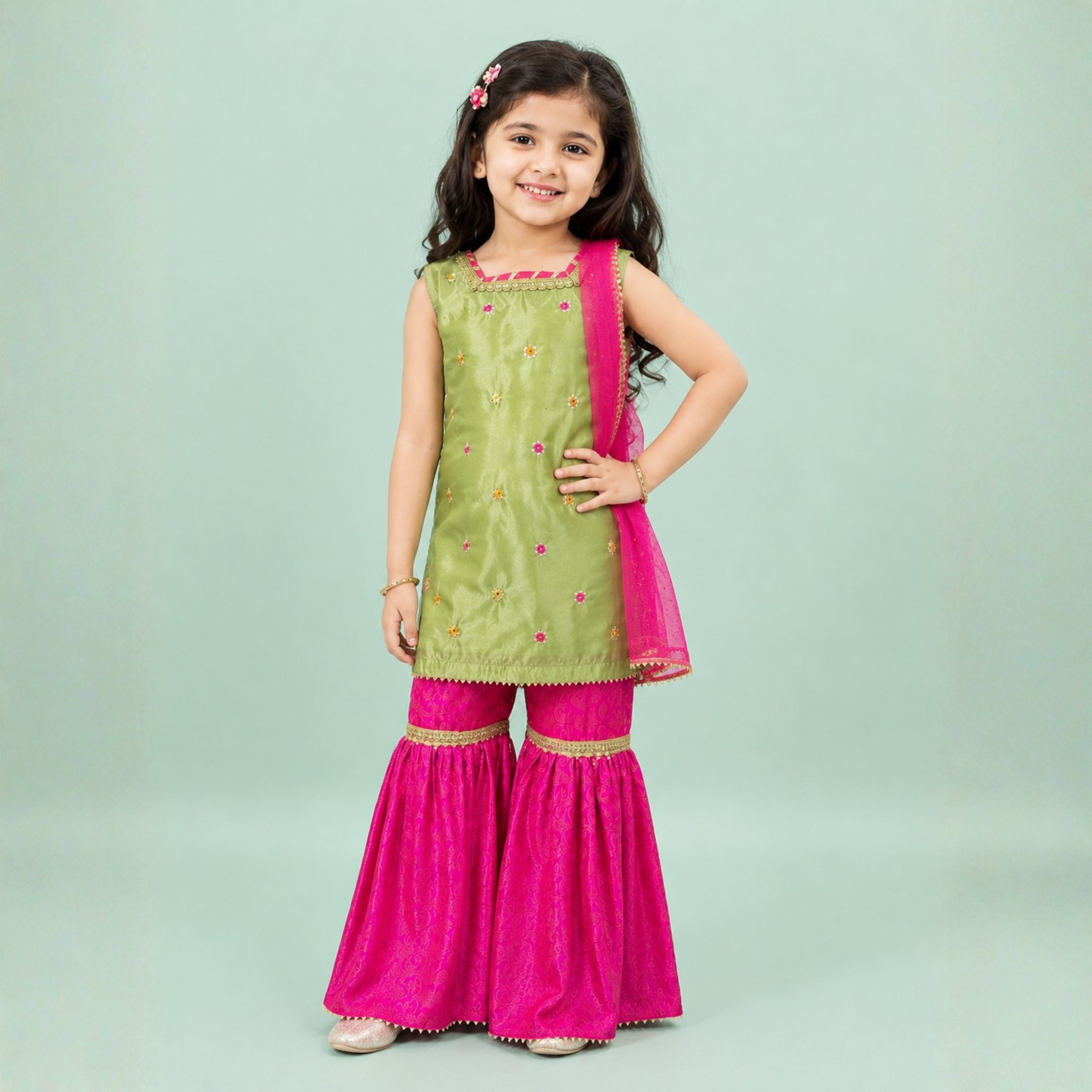 SHISHA SILK & JAMAWAR GHARARA SET